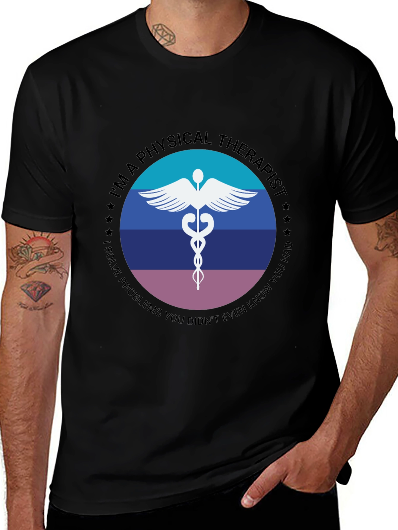Physical Therapist T-Shirt - Medical Caduceus Design