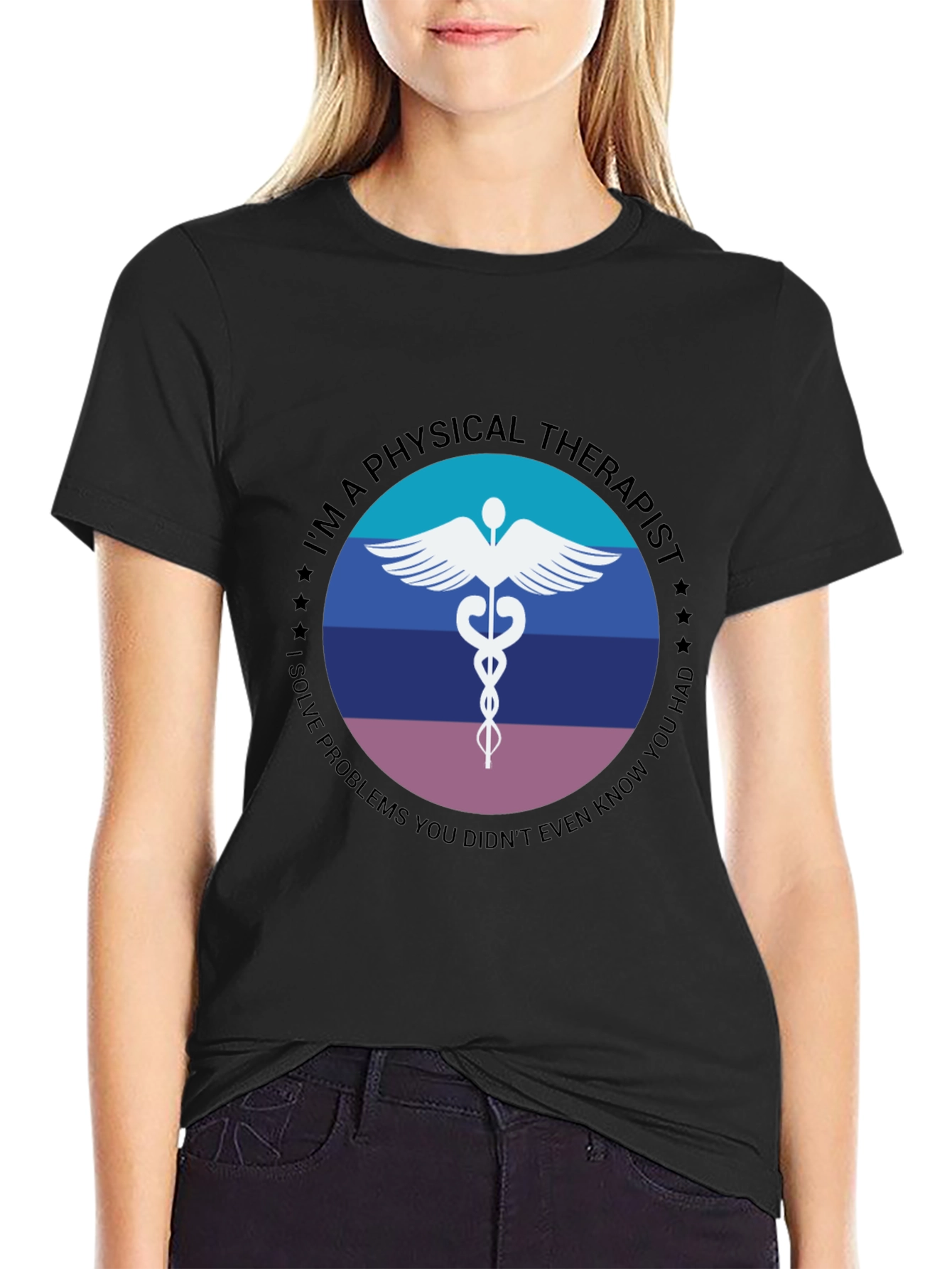 Physical Therapist T-Shirt - Medical Caduceus Design