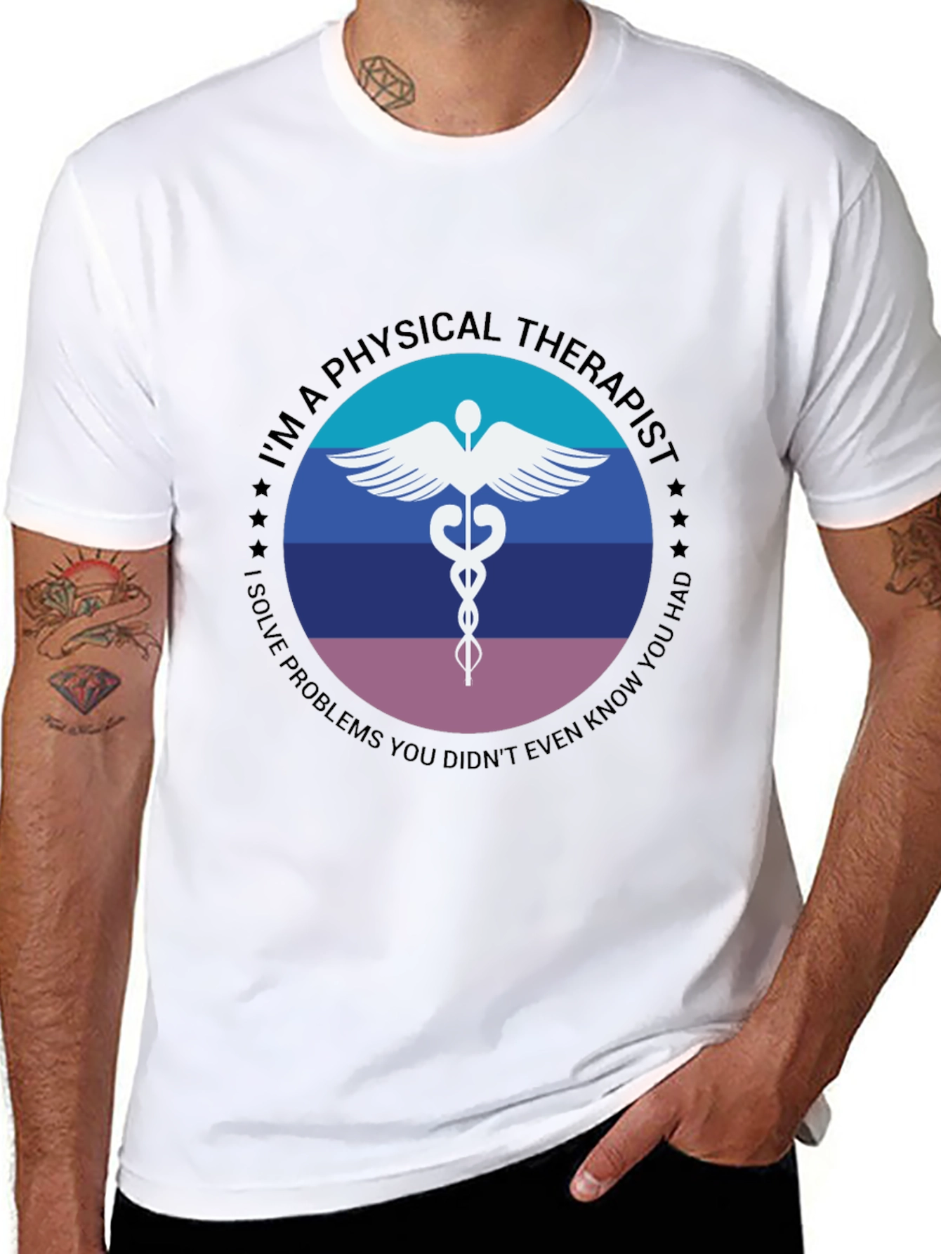 Physical Therapist T-Shirt - Medical Caduceus Design