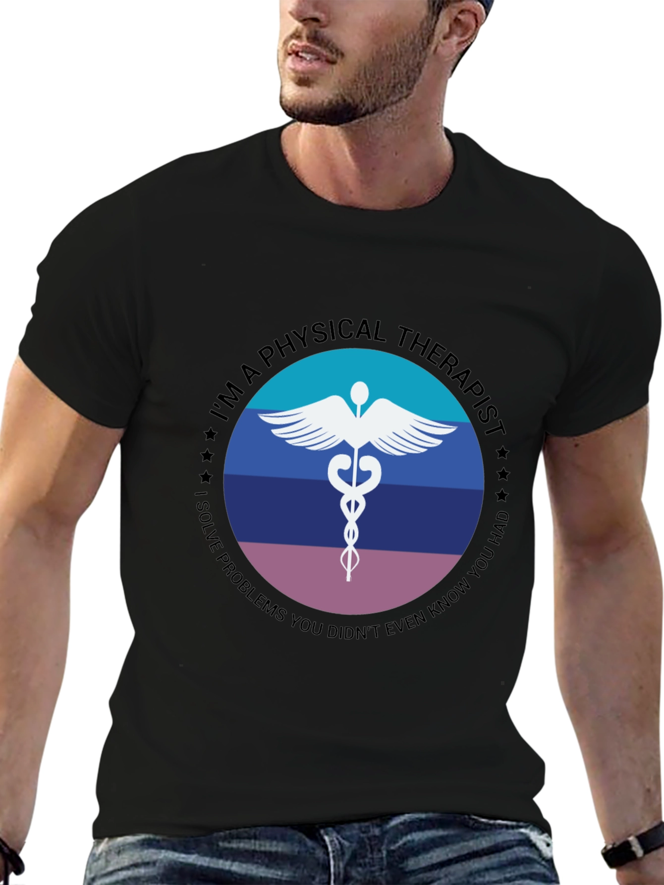 Physical Therapist T-Shirt - Medical Caduceus Design