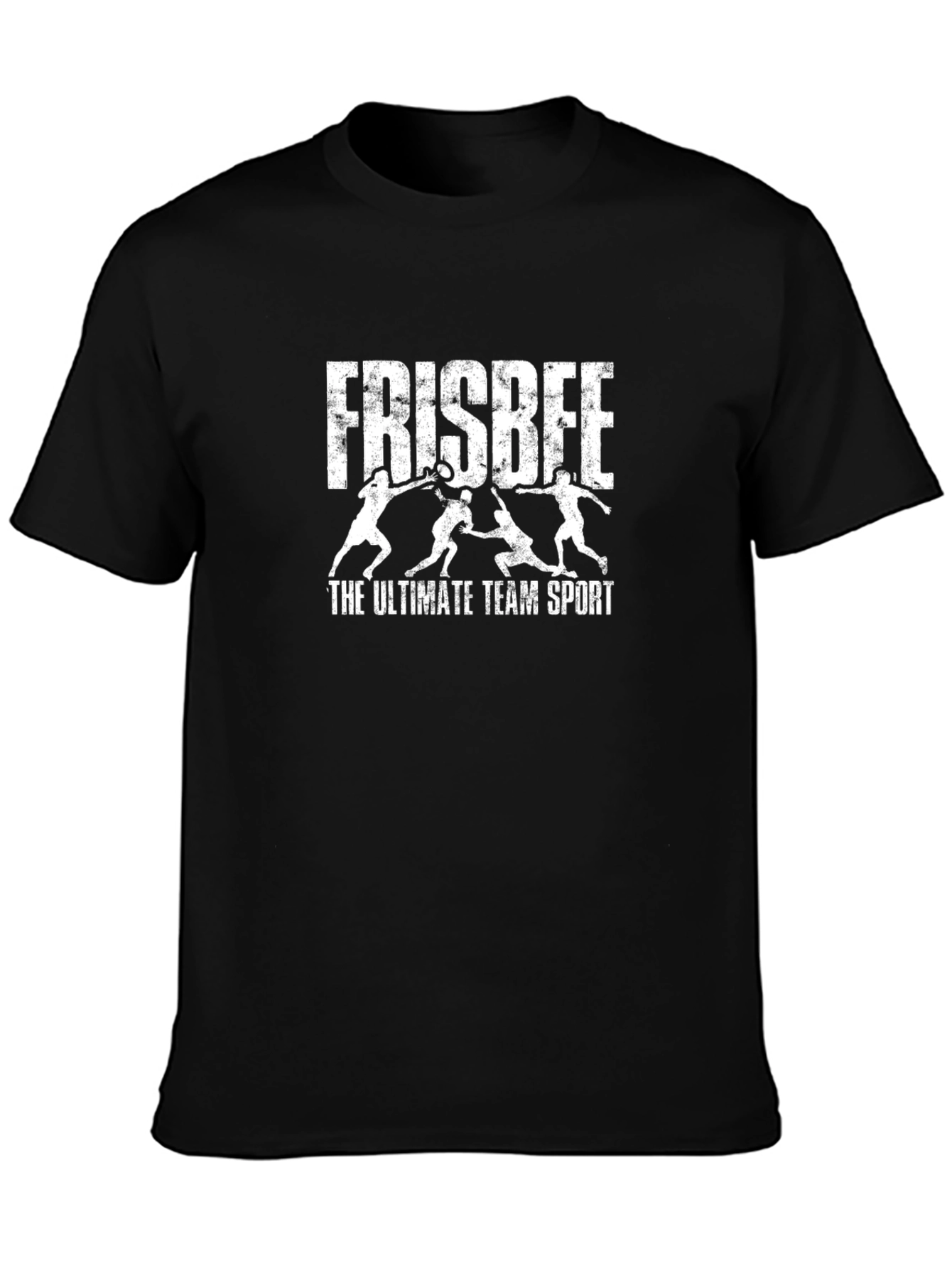 Frisbee Ultimate Team Sport Black T-Shirt