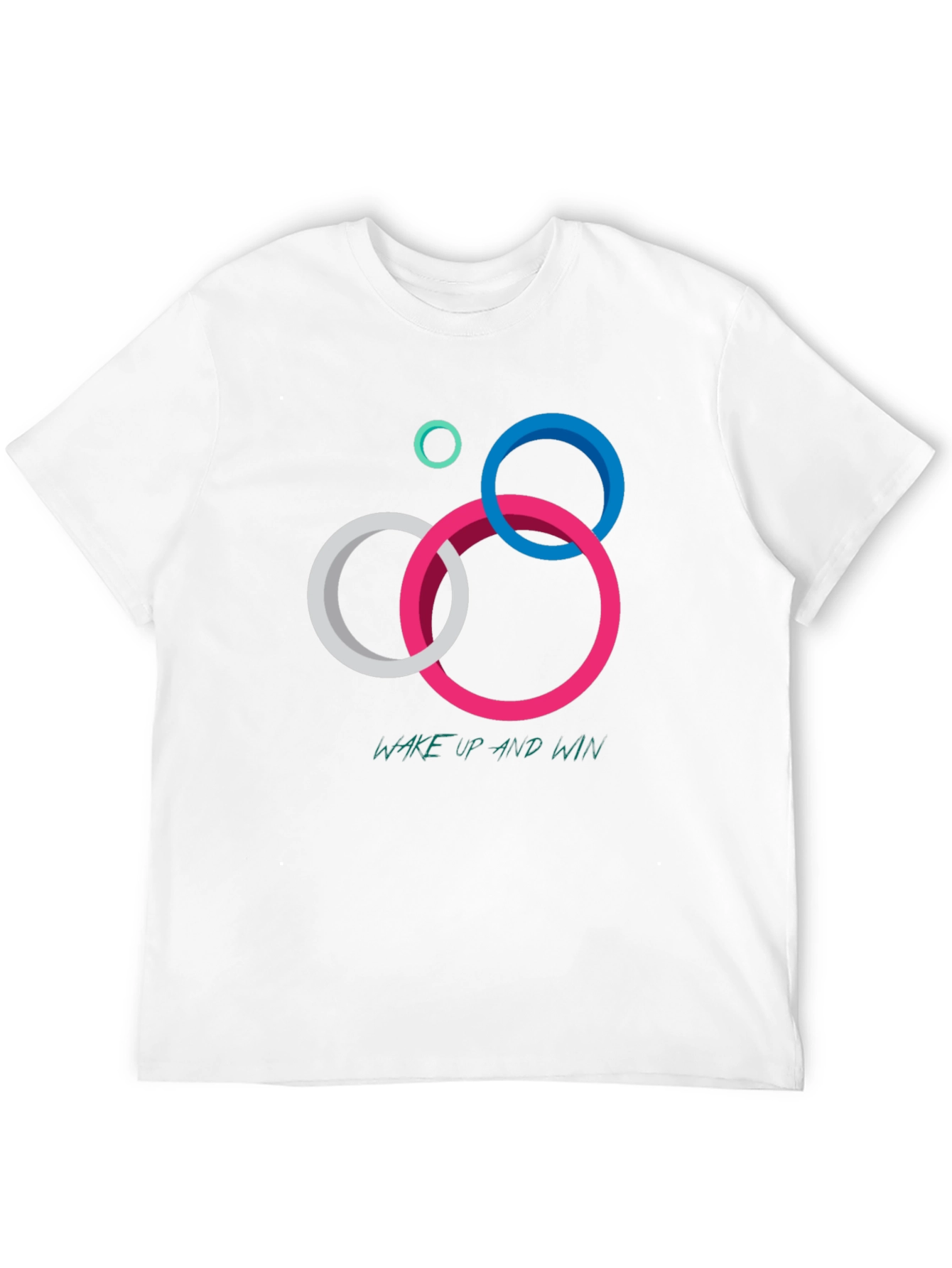 Geometric Circle Graphic T-Shirt: Wake Up and Win