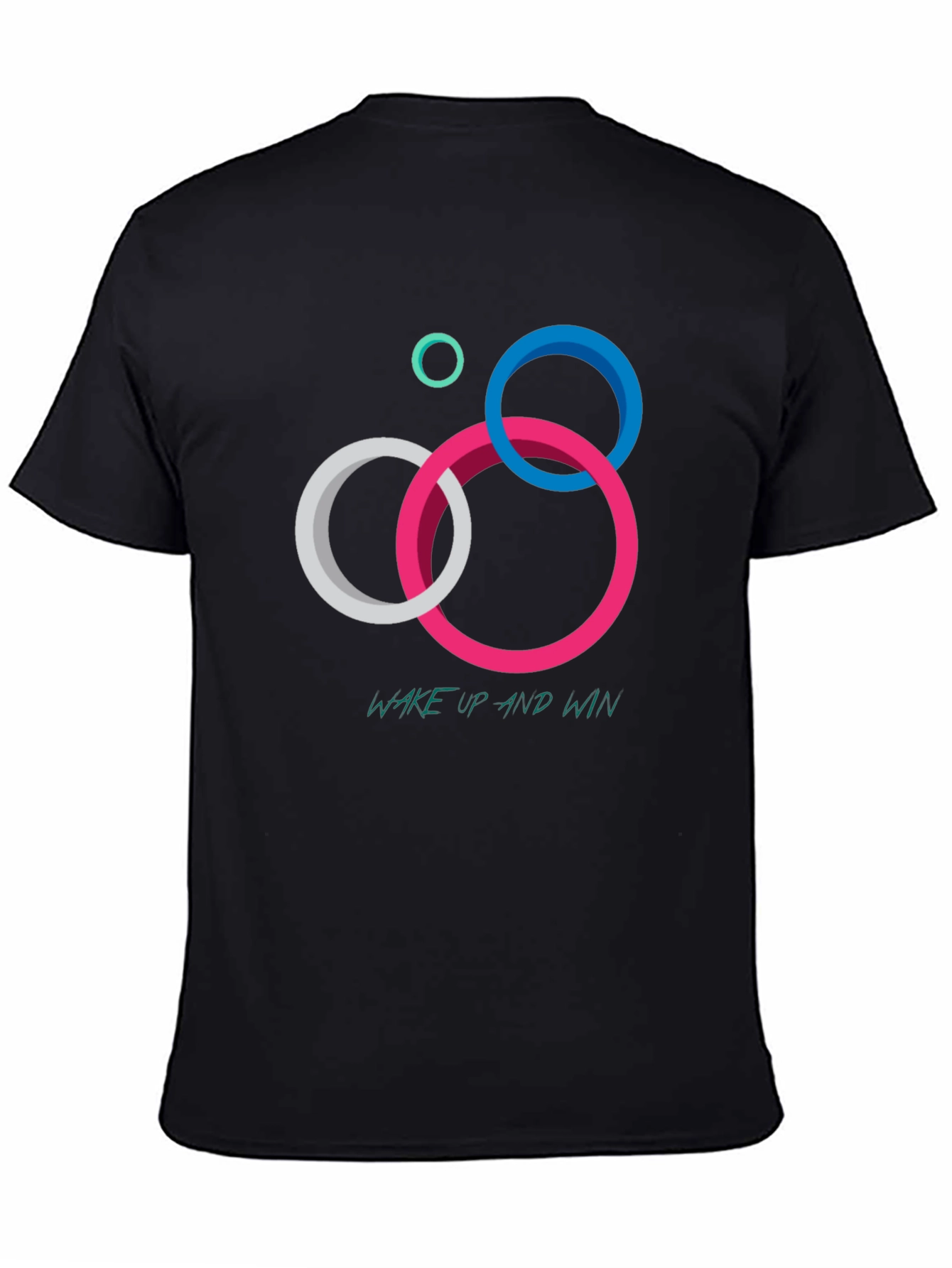 Geometric Circle Graphic T-Shirt: Wake Up and Win
