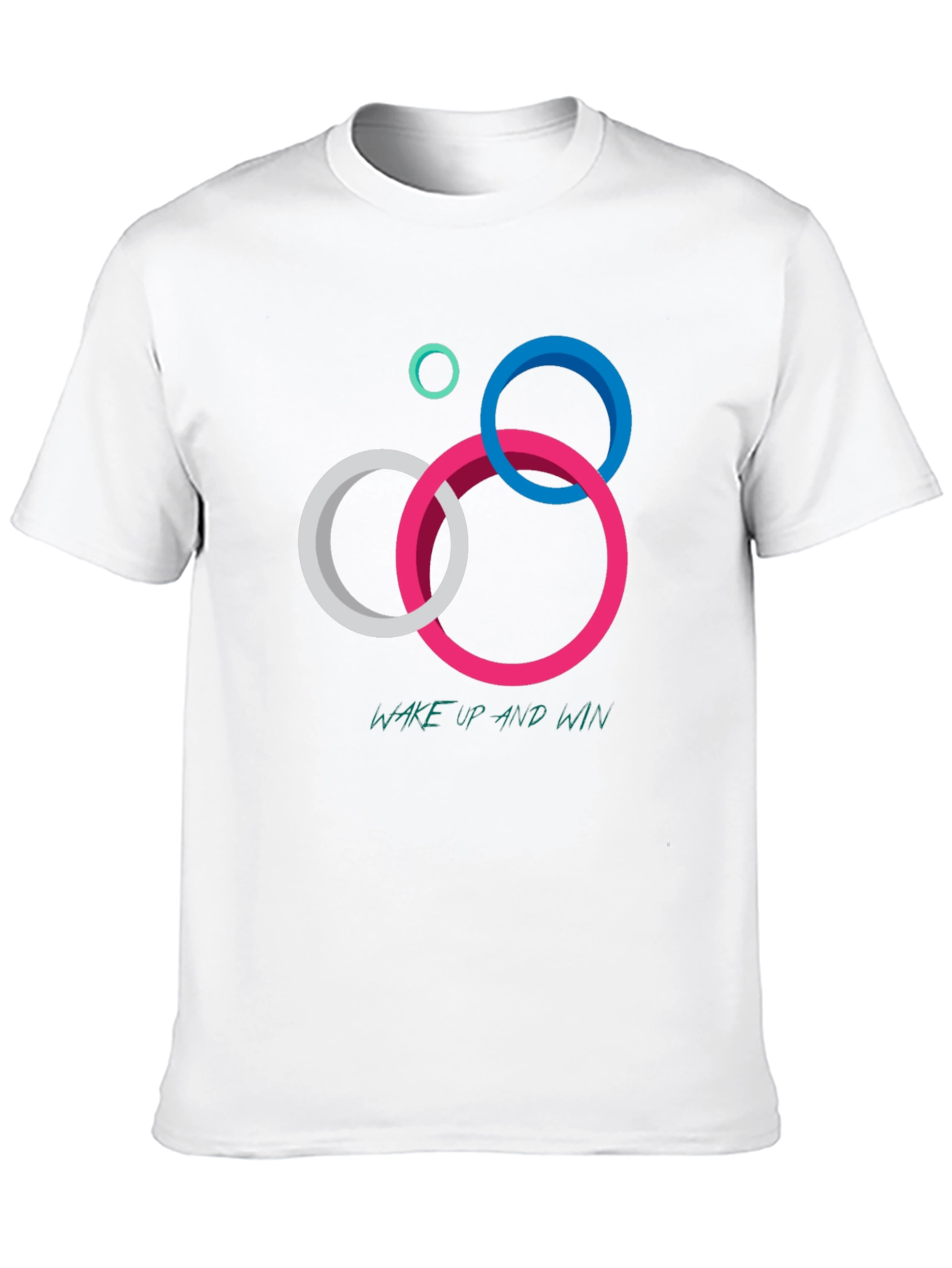 Geometric Circle Graphic T-Shirt: Wake Up and Win
