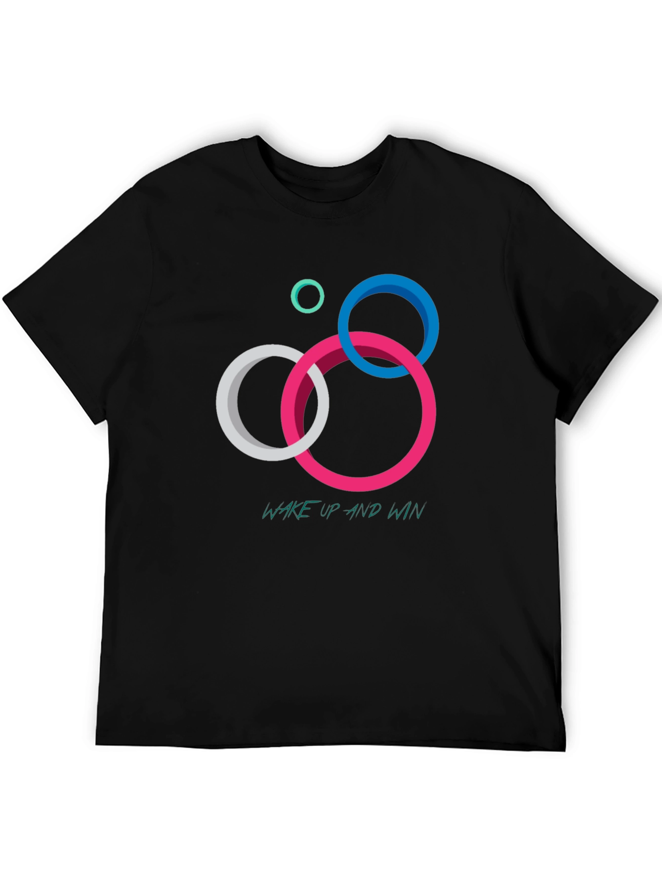 Geometric Circle Graphic T-Shirt: Wake Up and Win