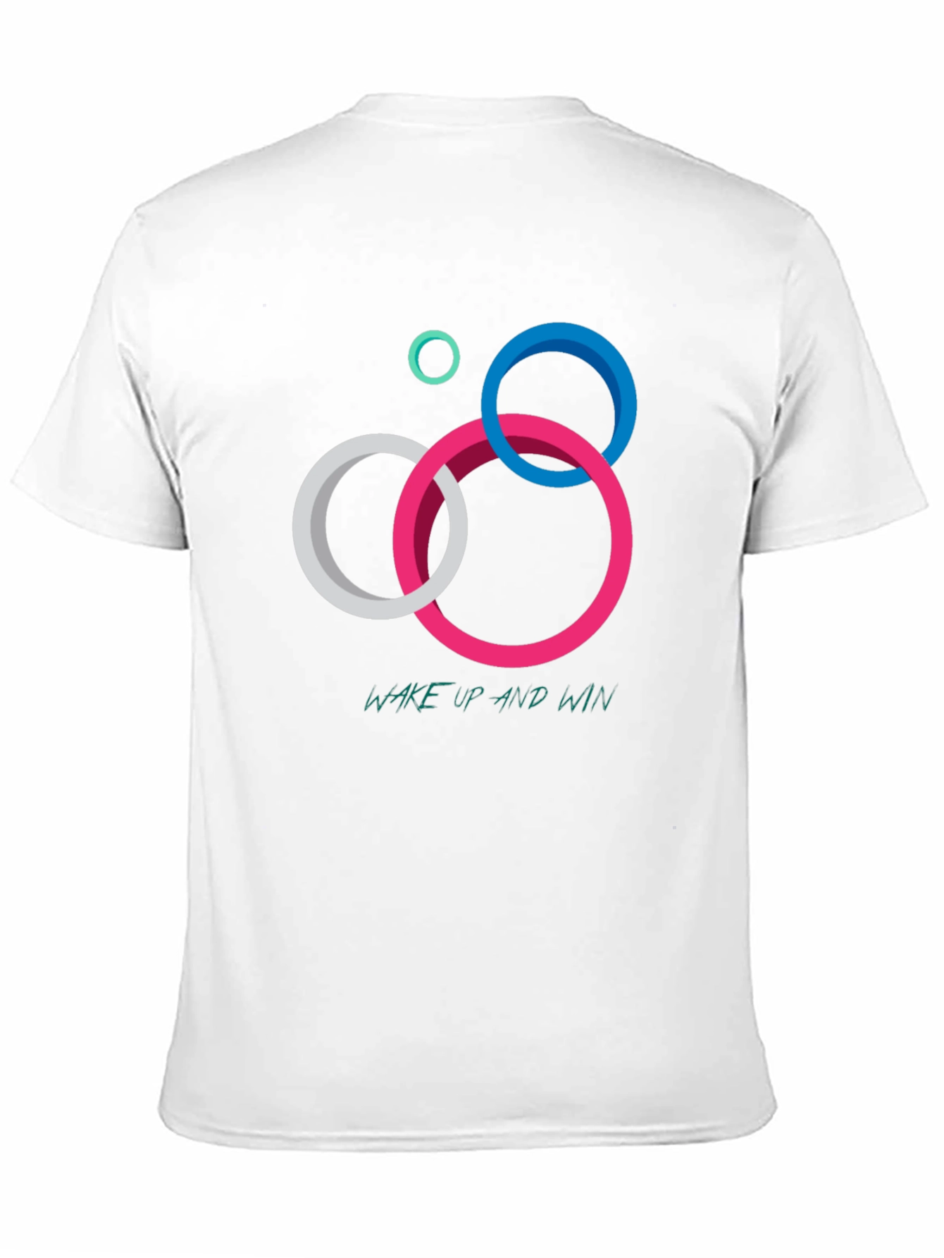 Geometric Circle Graphic T-Shirt: Wake Up and Win