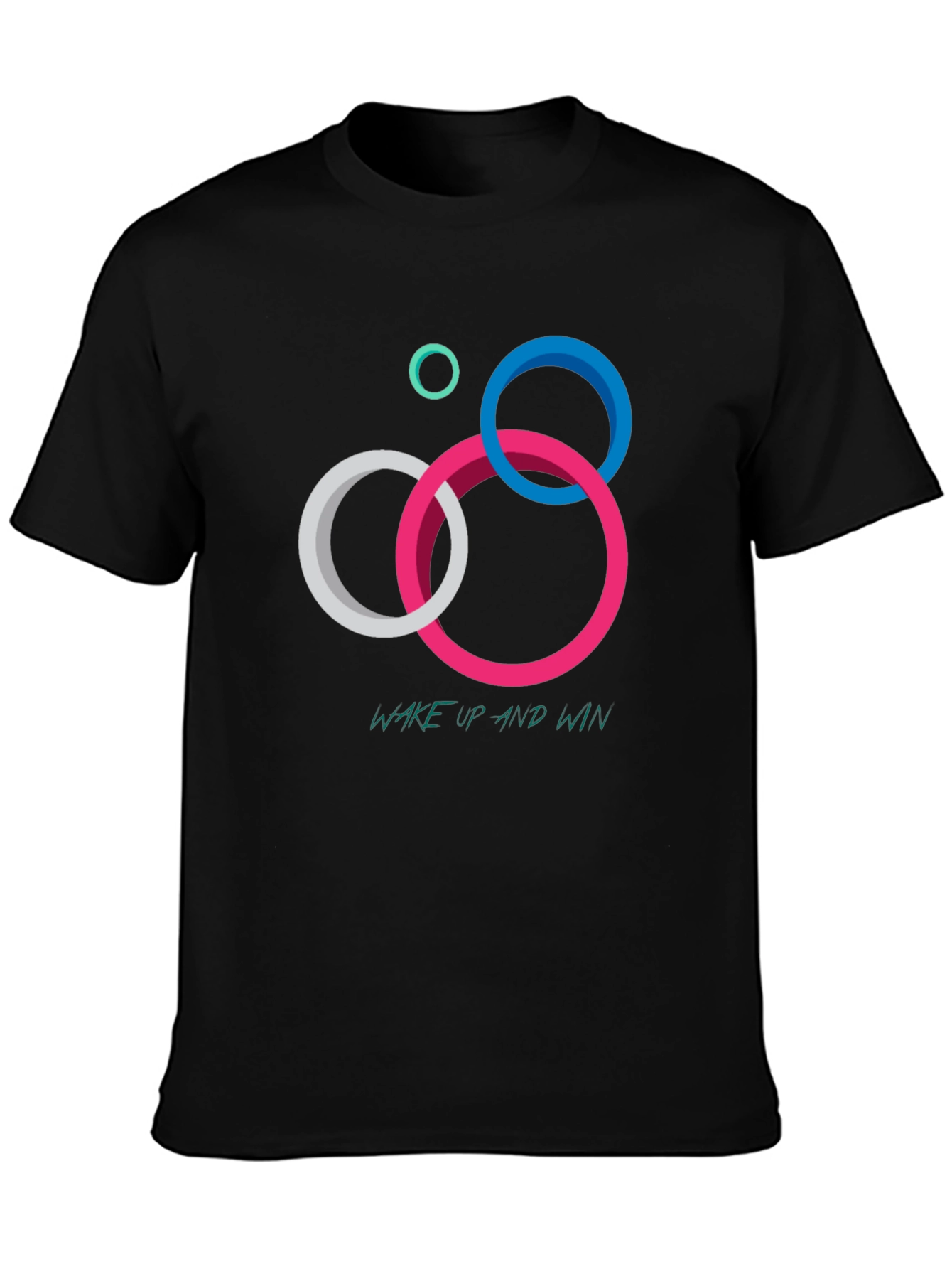 Geometric Circle Graphic T-Shirt: Wake Up and Win