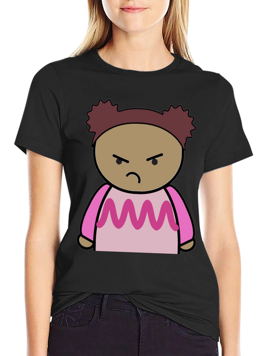 Angry Cartoon Character Black T-Shirt