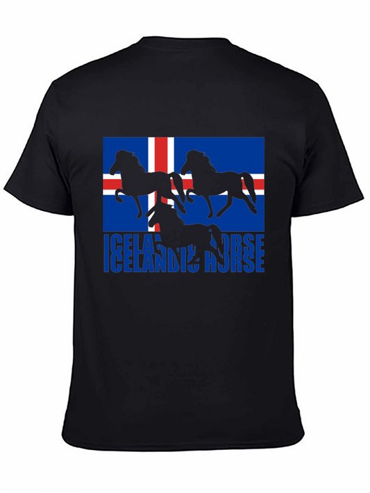 Icelandic Horse T-Shirt - Unique Icelandic Flag Design