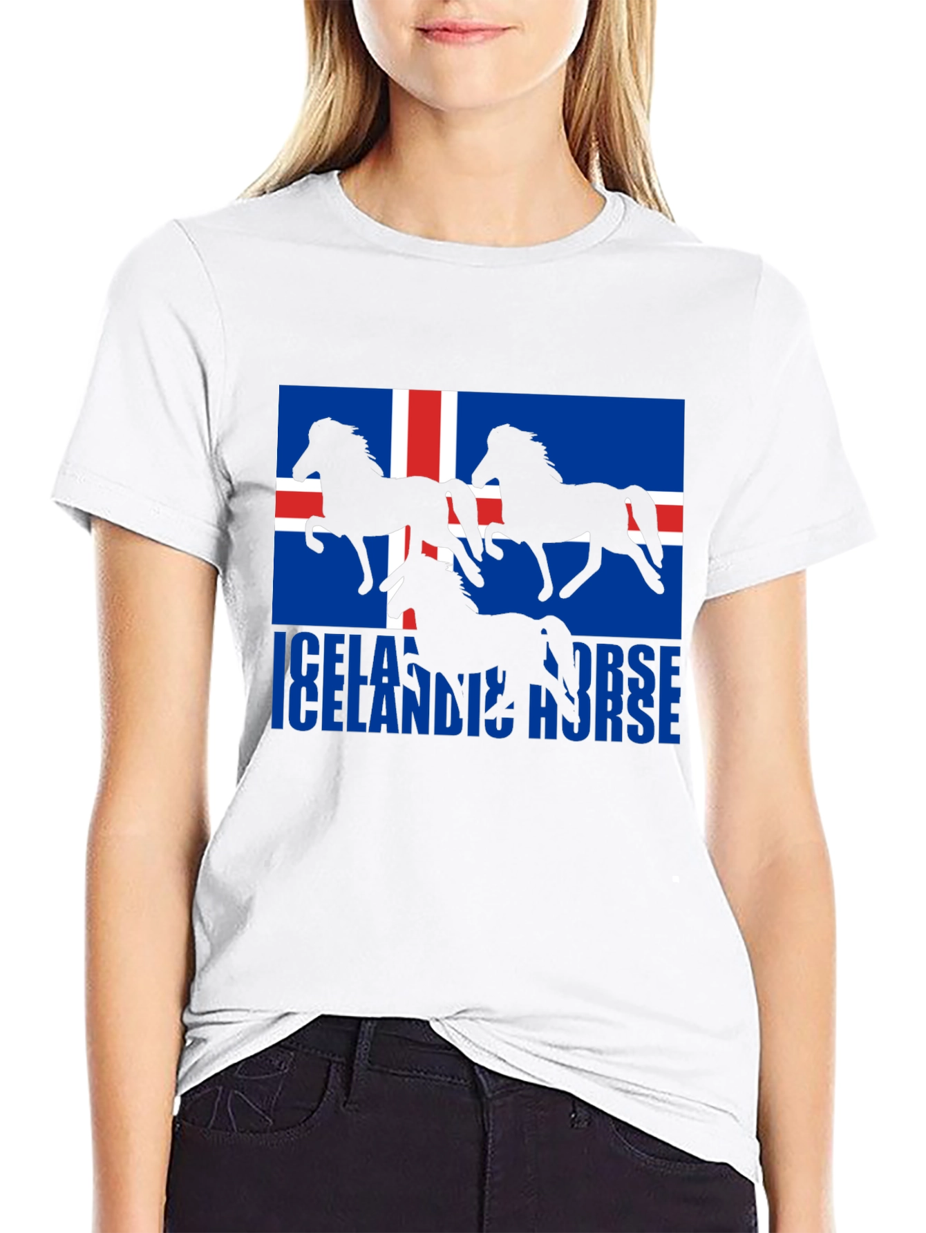 Icelandic Horse T-Shirt - Unique Icelandic Flag Design