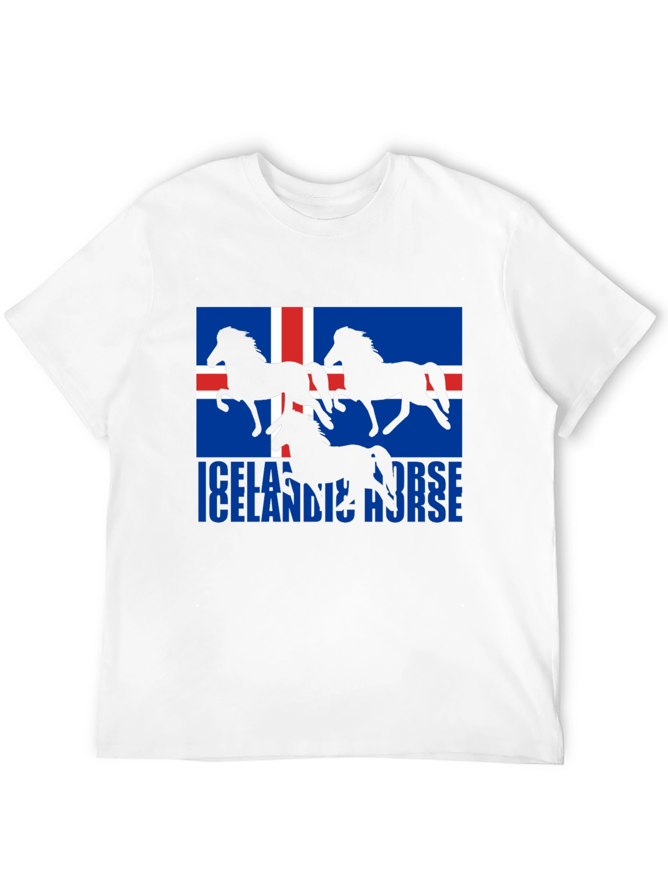 Icelandic Horse T-Shirt - Unique Icelandic Flag Design