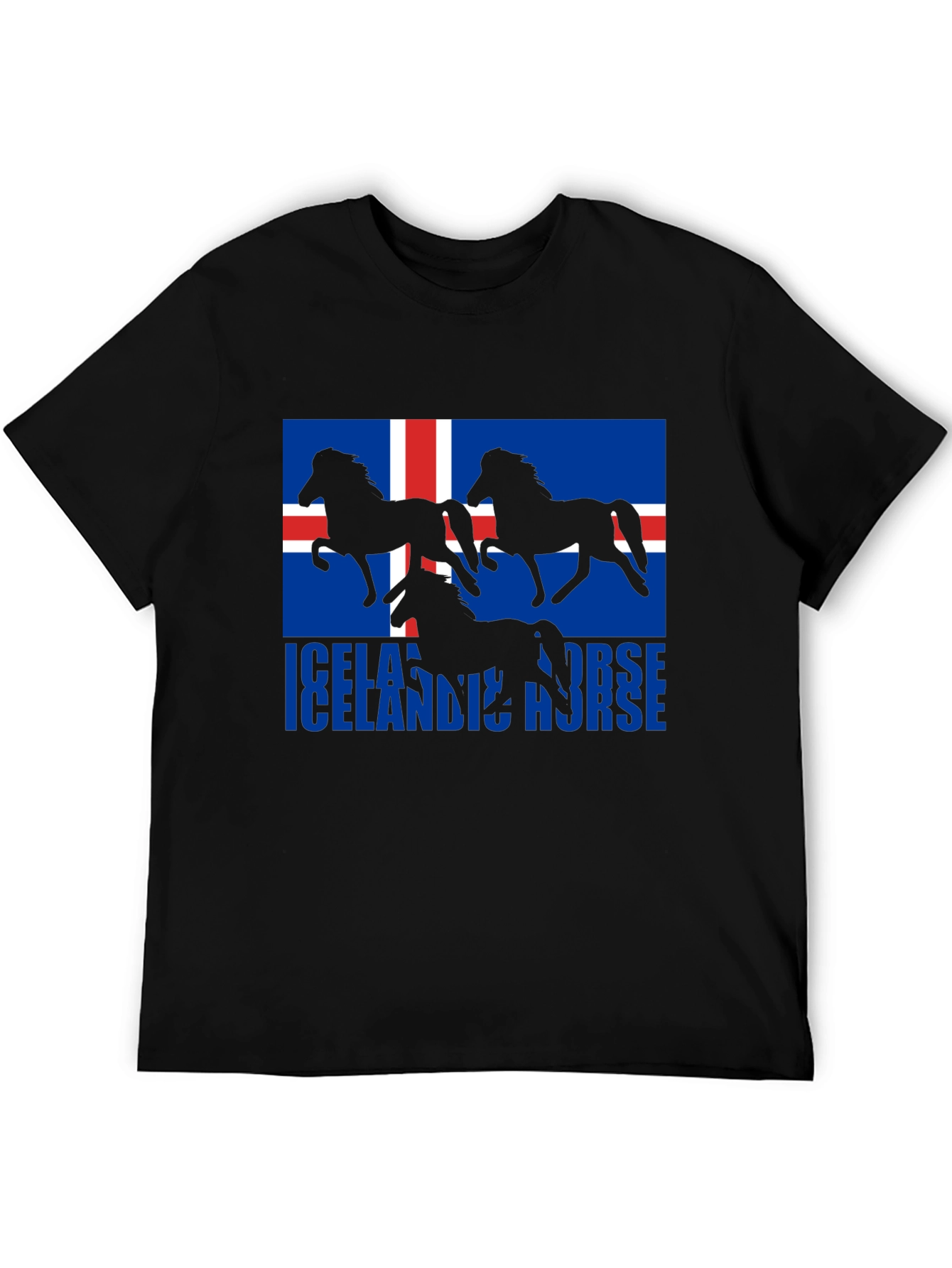 Icelandic Horse T-Shirt - Unique Icelandic Flag Design