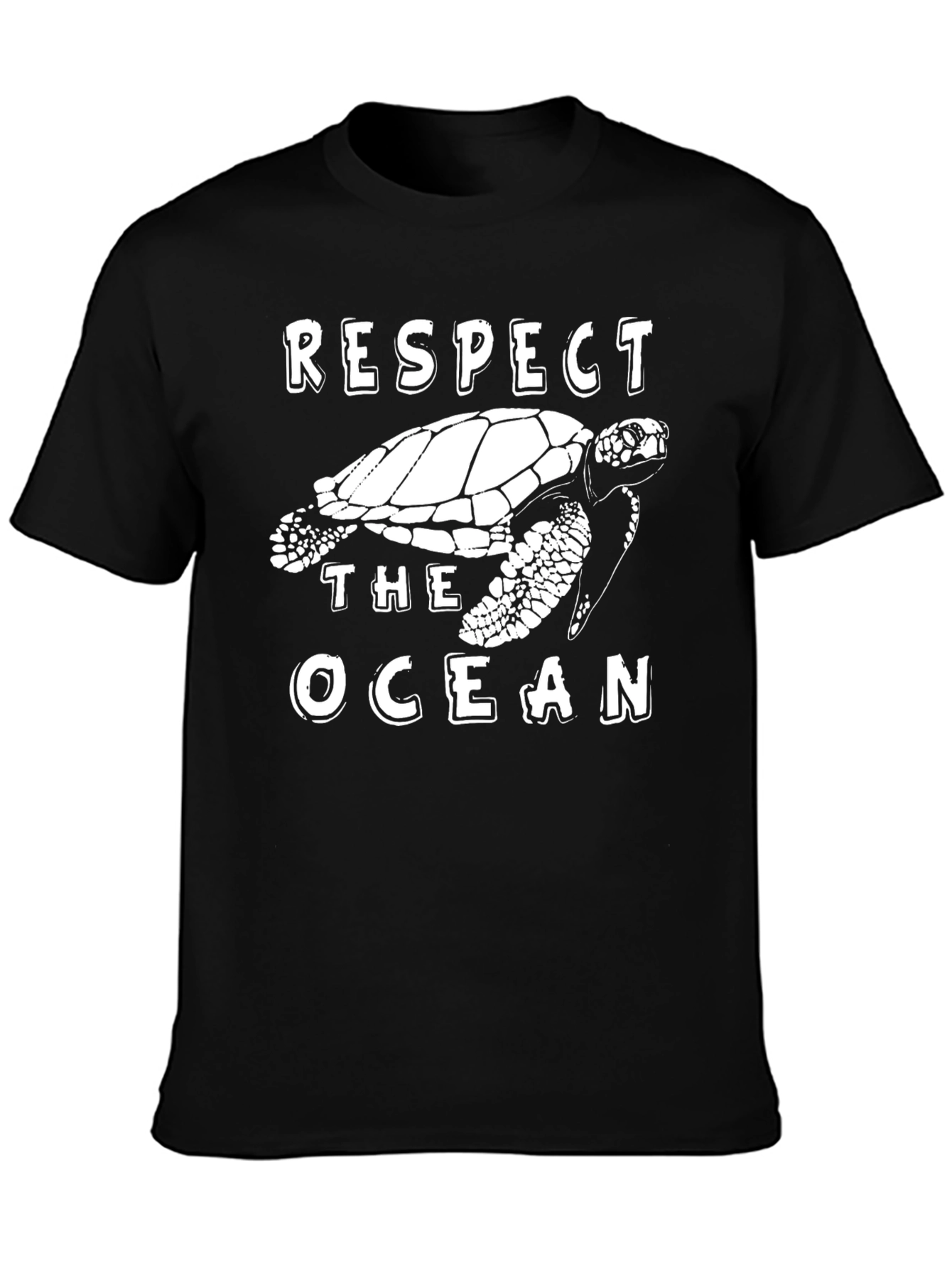 Respect The Ocean Turtle Graphic T-Shirt