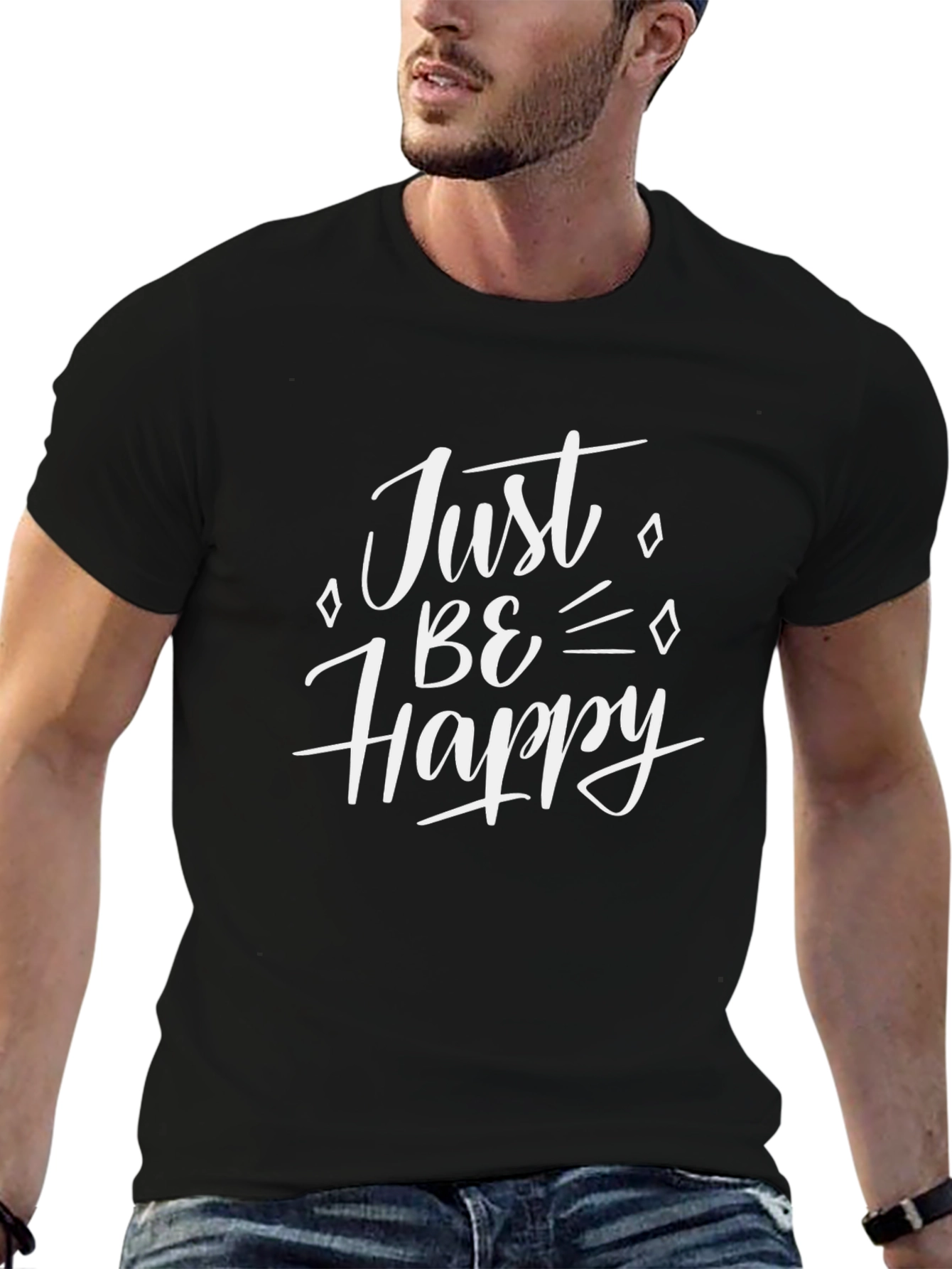 Just Be Happy Black T-Shirt