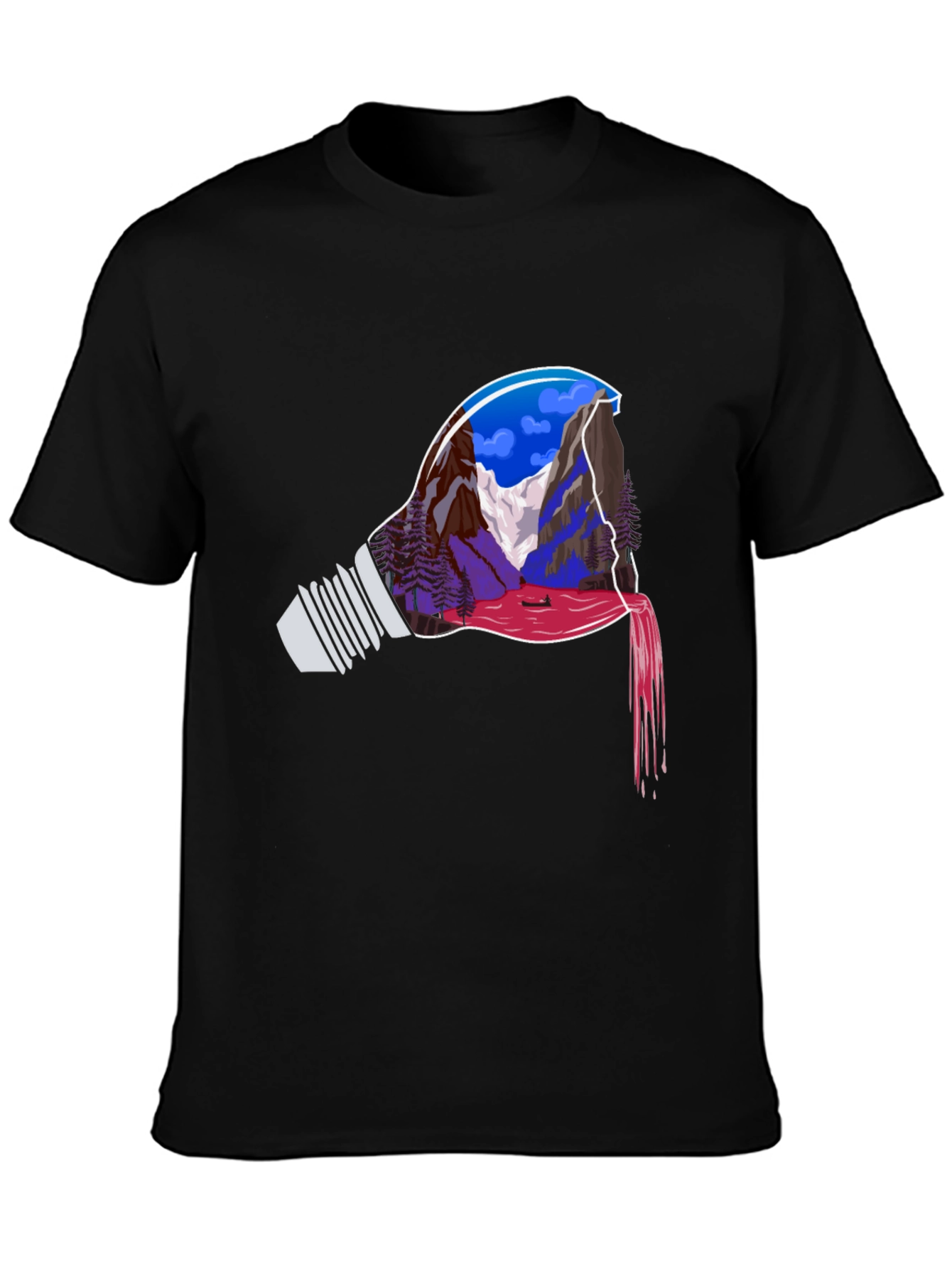 Mountainscape Lightbulb Graphic Tee