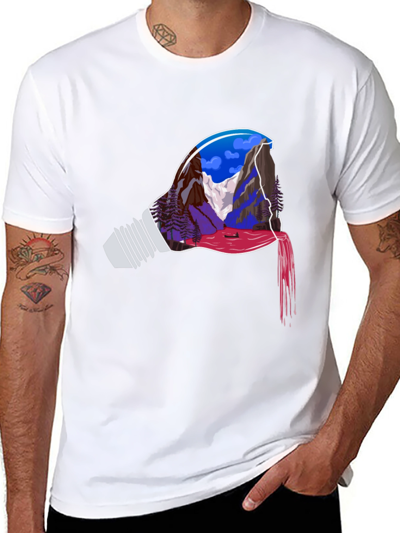 Mountainscape Lightbulb Graphic Tee