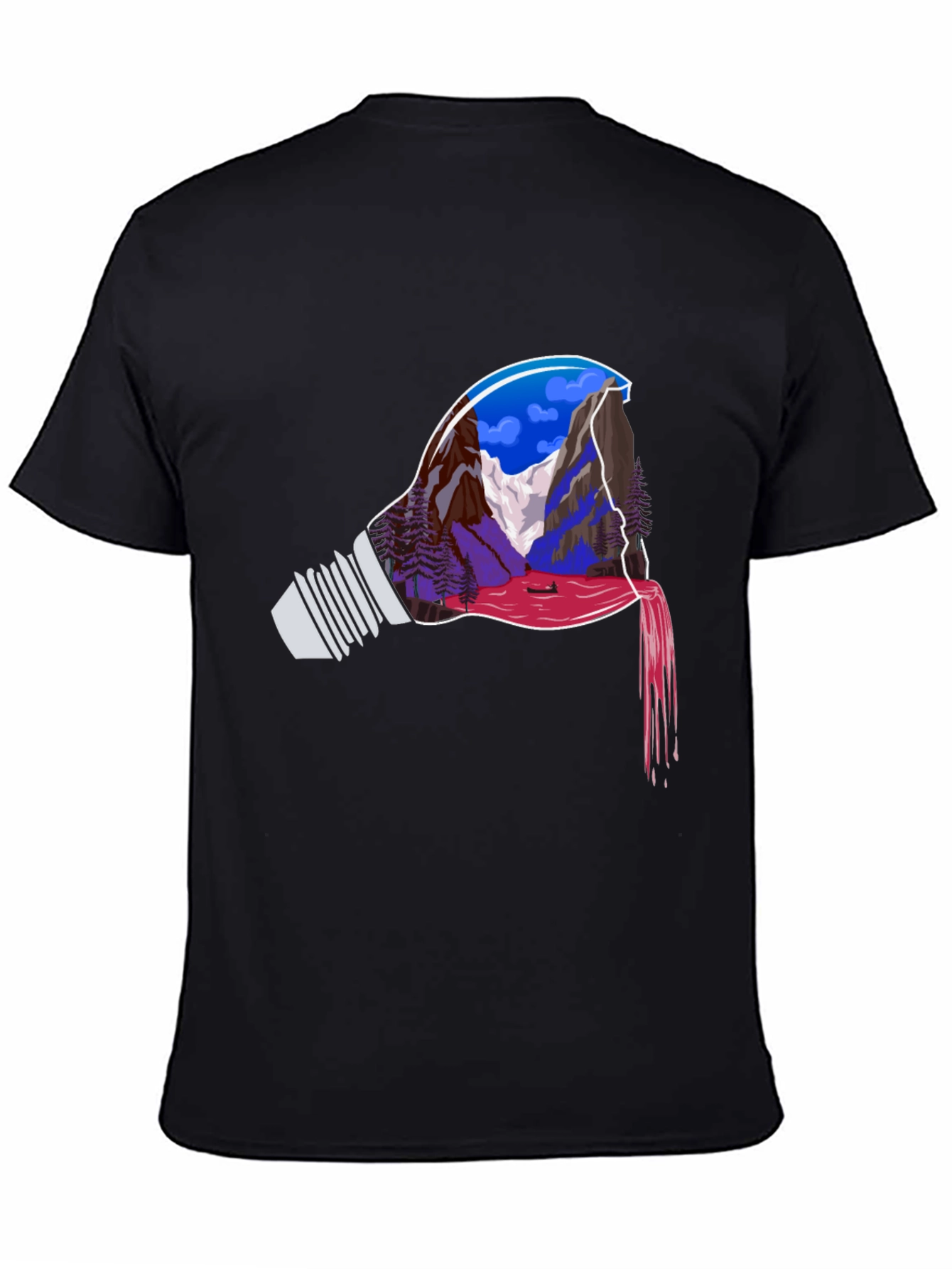 Mountainscape Lightbulb Graphic Tee