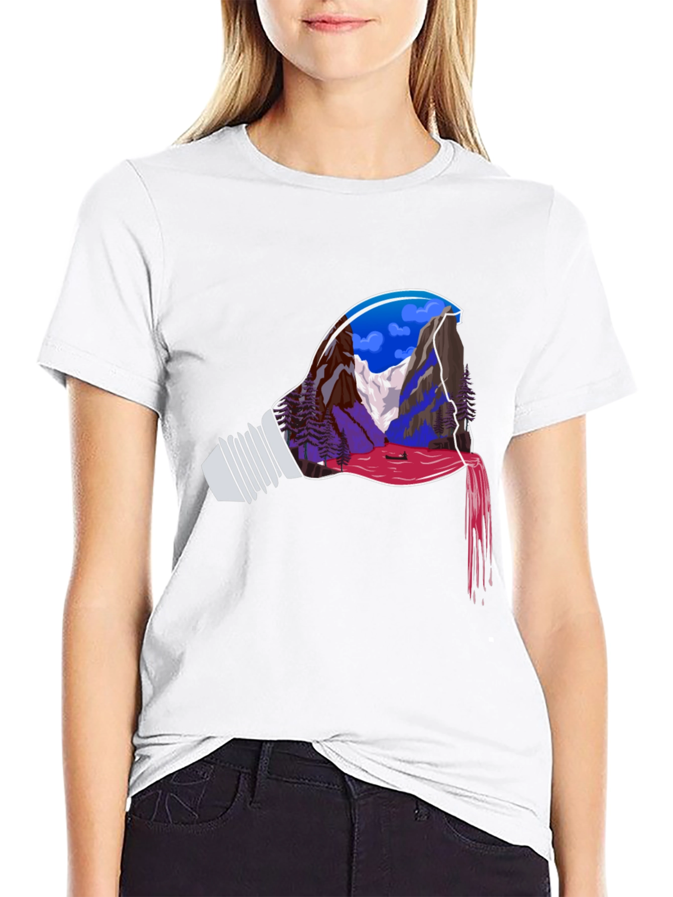 Mountainscape Lightbulb Graphic Tee