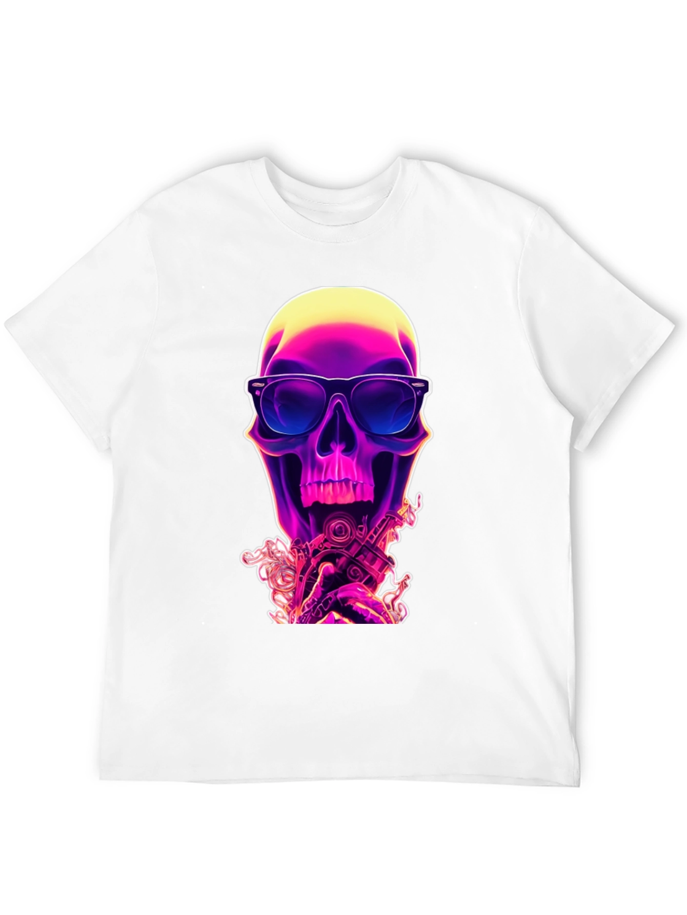 Neon Skull Graphic T-Shirt - Edgy Style