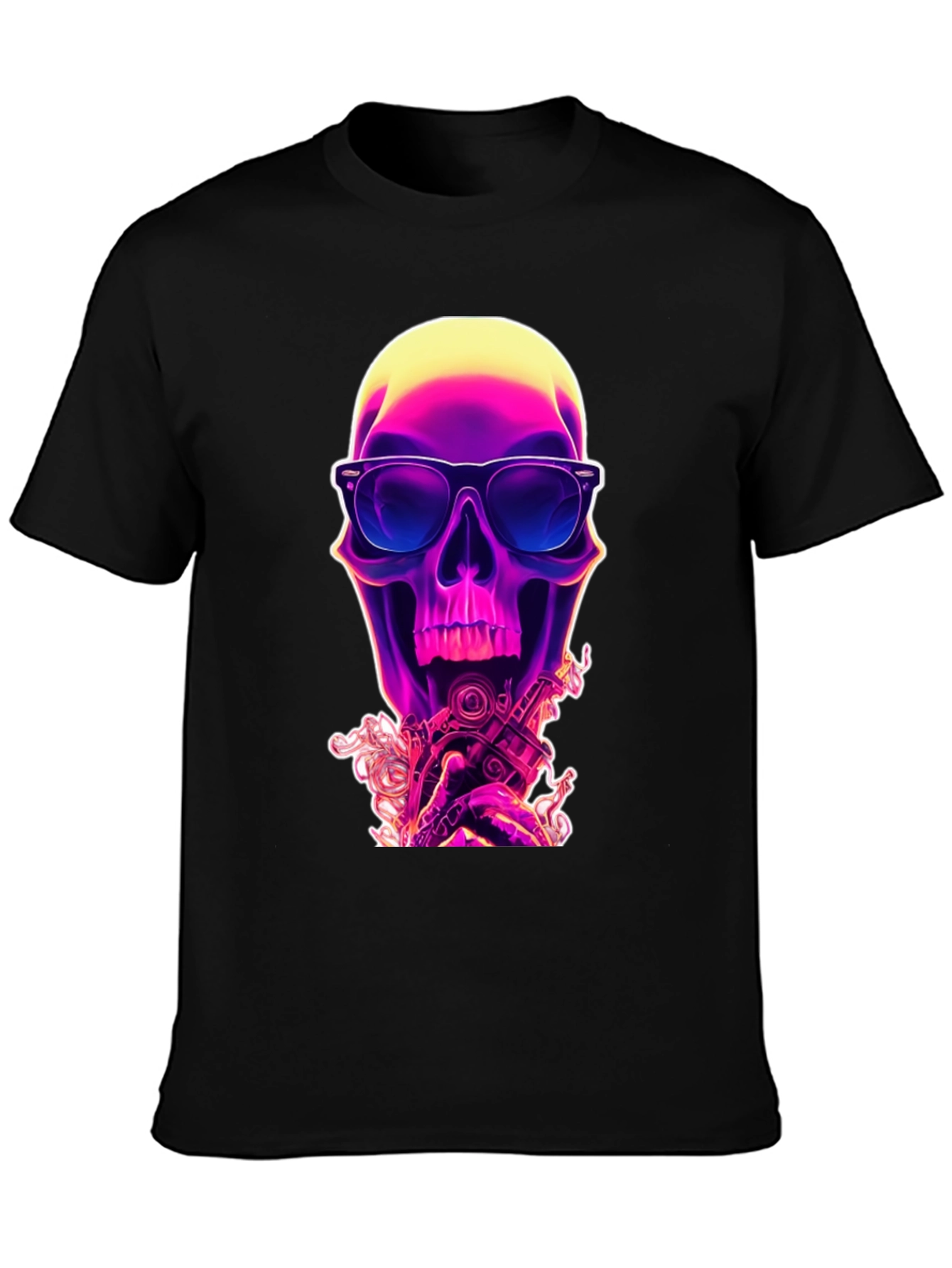 Neon Skull Graphic T-Shirt - Edgy Style