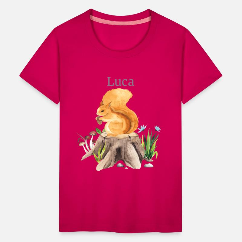 Forest Animal Squirrel Flowers Name Luca