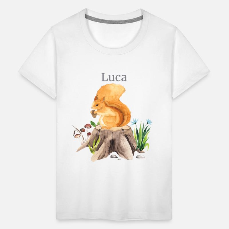 Forest Animal Squirrel Flowers Name Luca