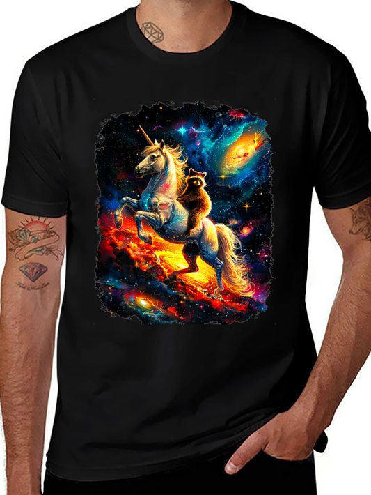 Cosmic Unicorn & Raccoon Graphic Tee
