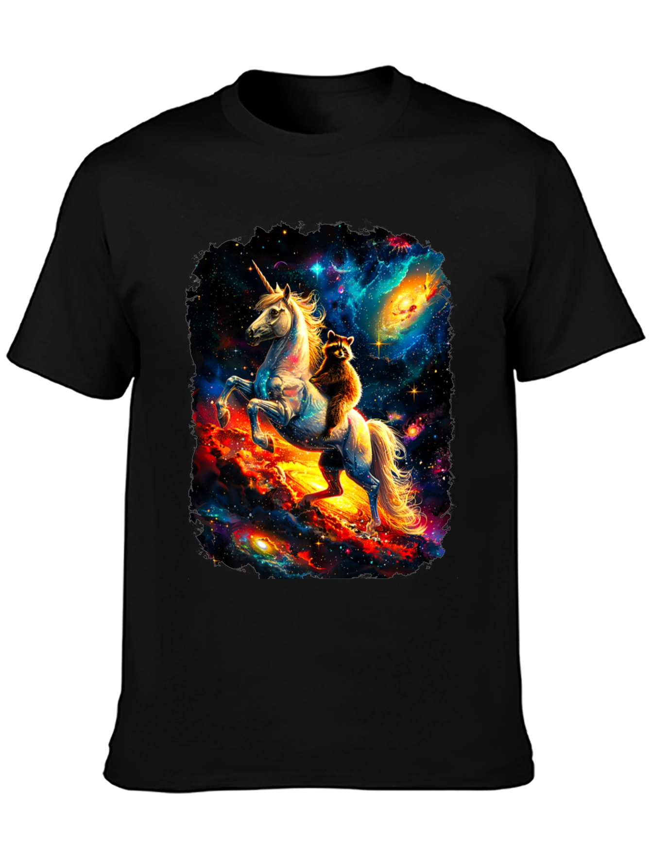Cosmic Unicorn & Raccoon Graphic Tee