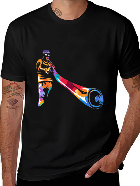 Colorful Didgeridoo Player Graphic Tee
