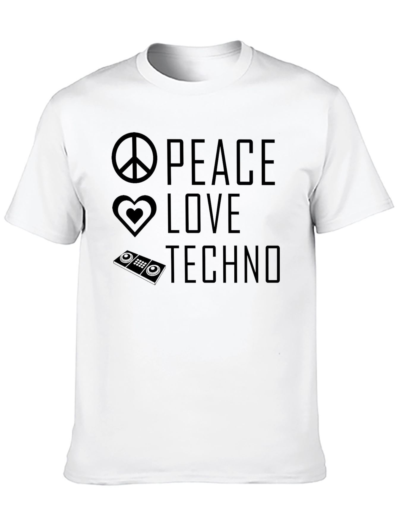 Peace Love Techno T-Shirt - Music Lover Tee
