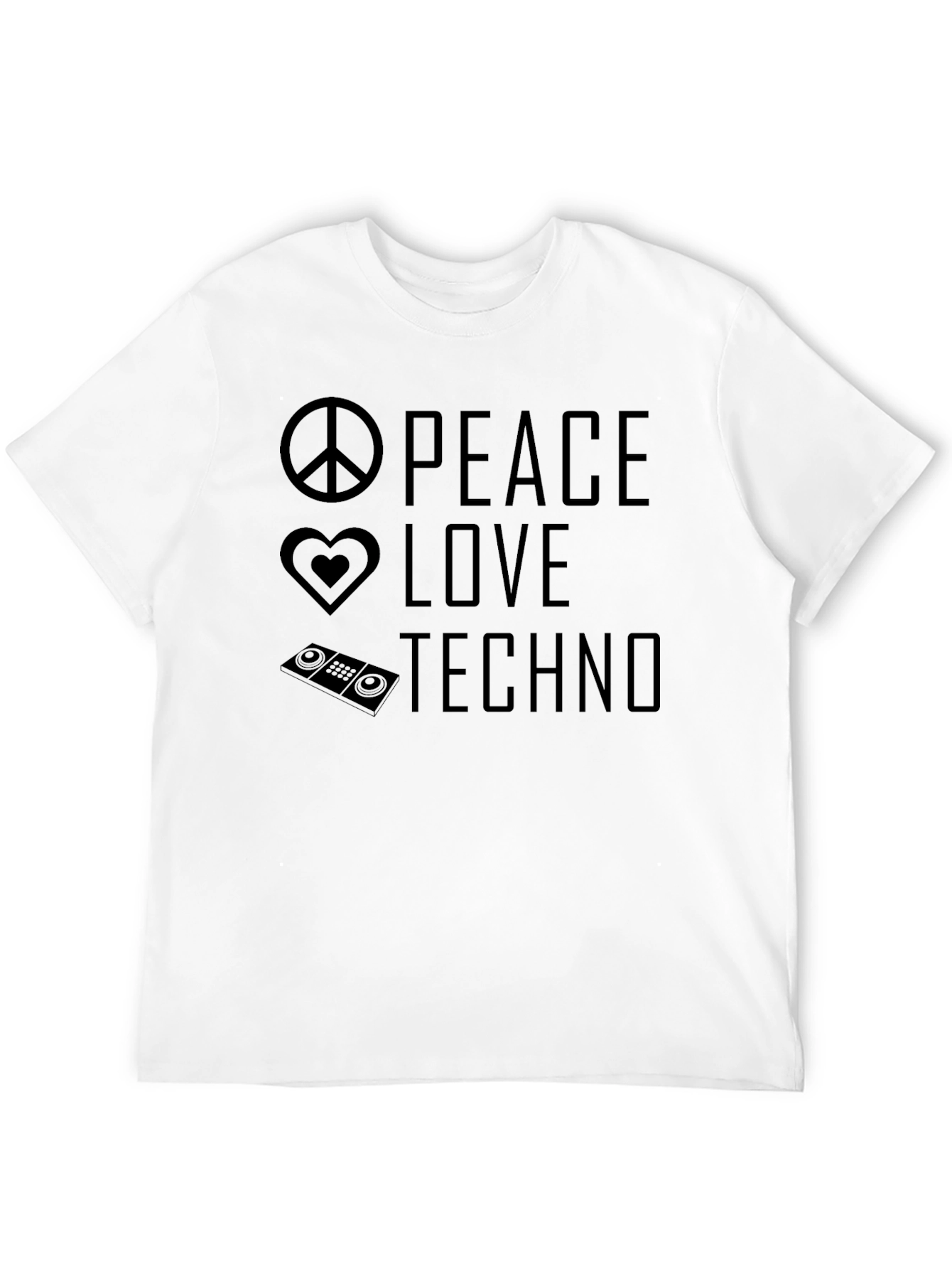 Peace Love Techno T-Shirt - Music Lover Tee
