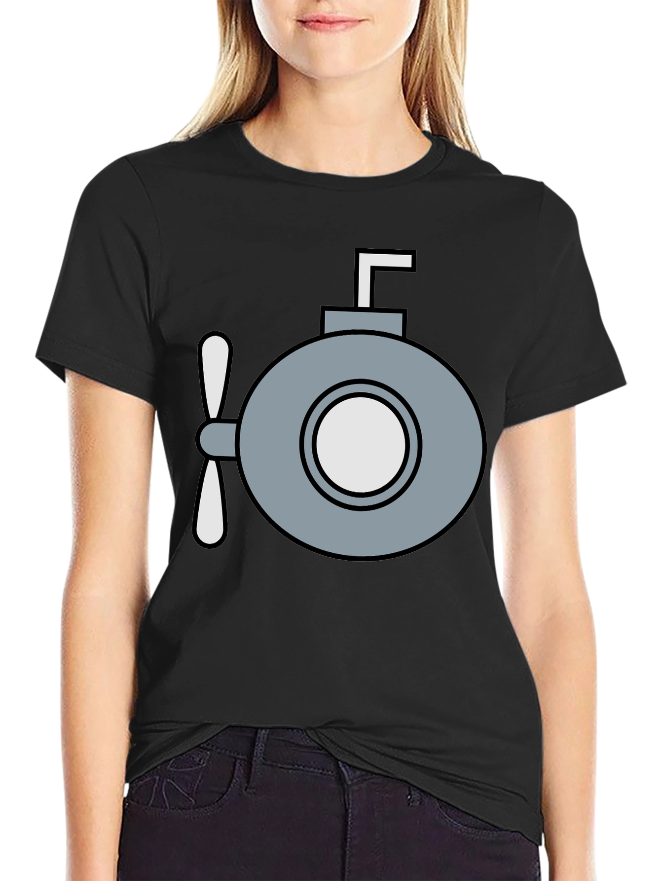 Submarine Graphic T-Shirt - Quirky Navy Style