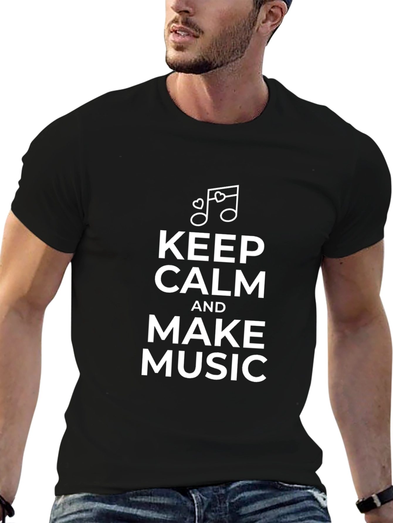 Keep Calm & Make Music Black T-Shirt