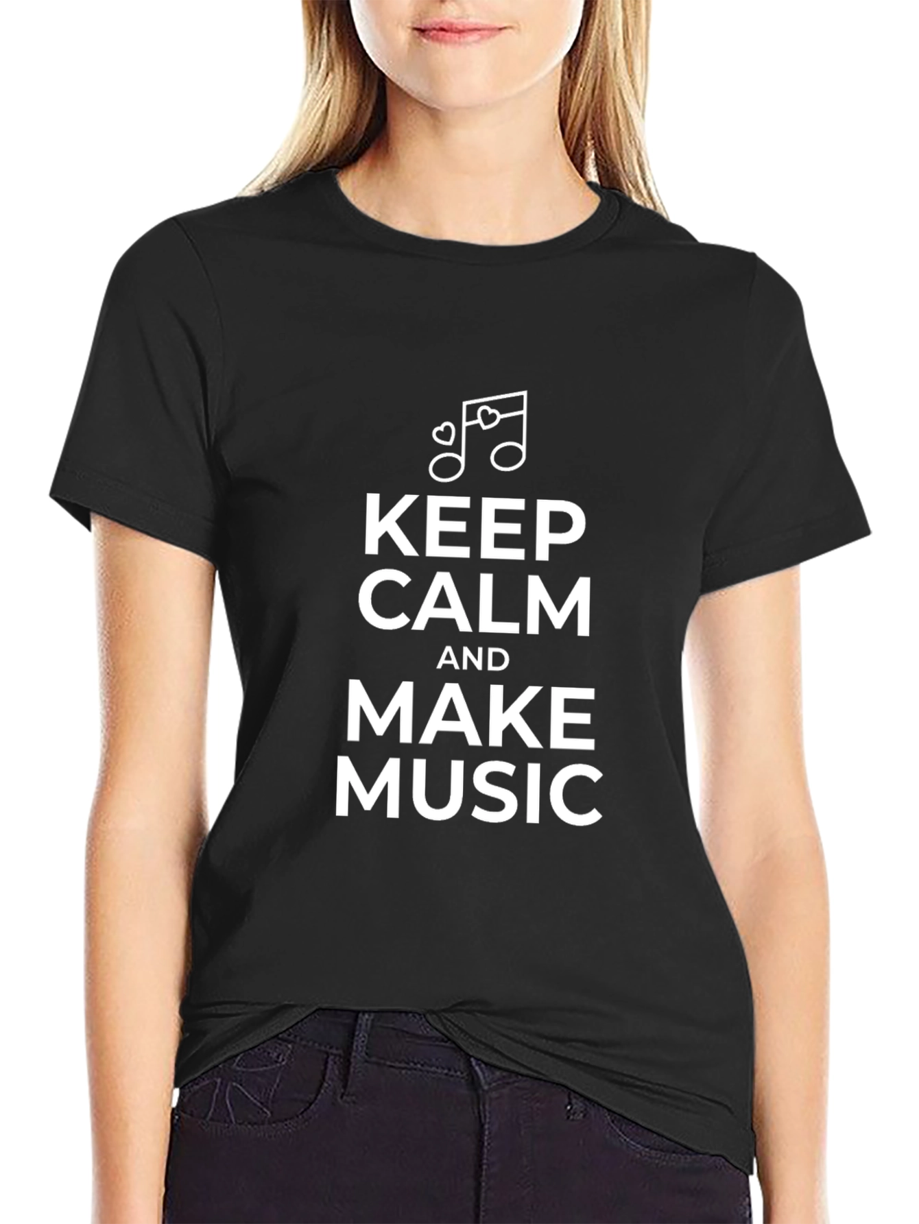 Keep Calm & Make Music Black T-Shirt