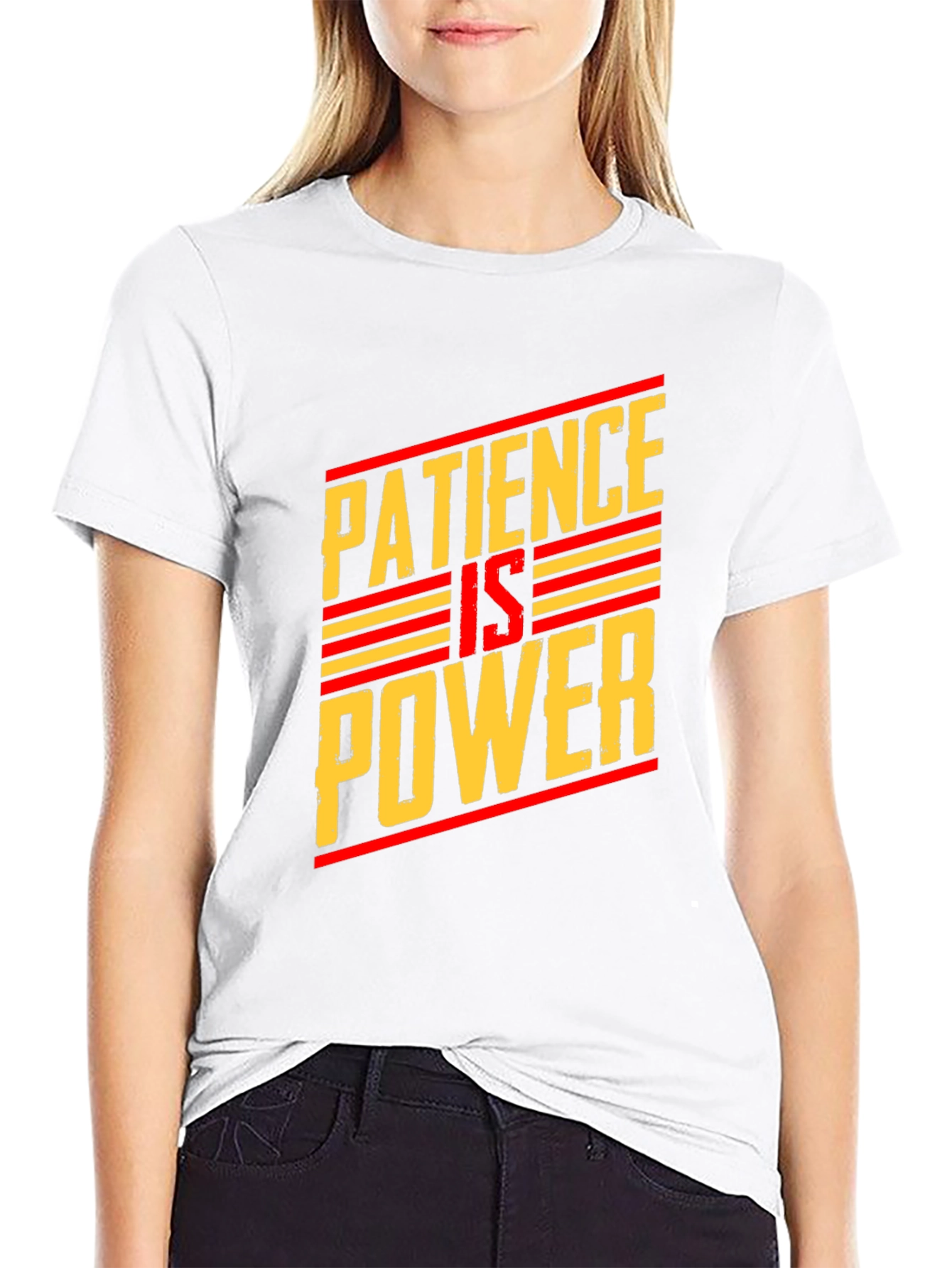 Patience Is Power Graphic T-Shirt - Black