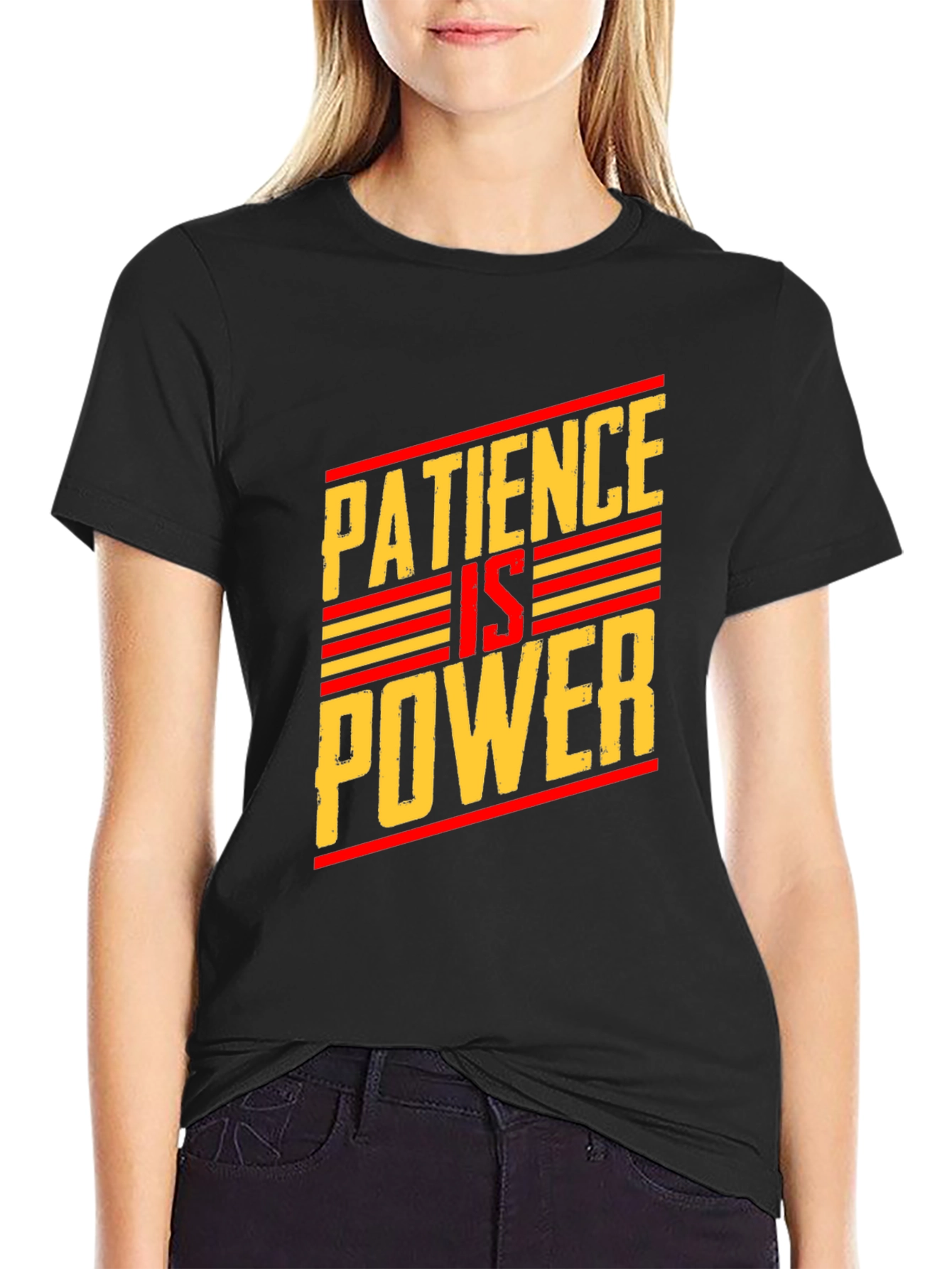 Patience Is Power Graphic T-Shirt - Black