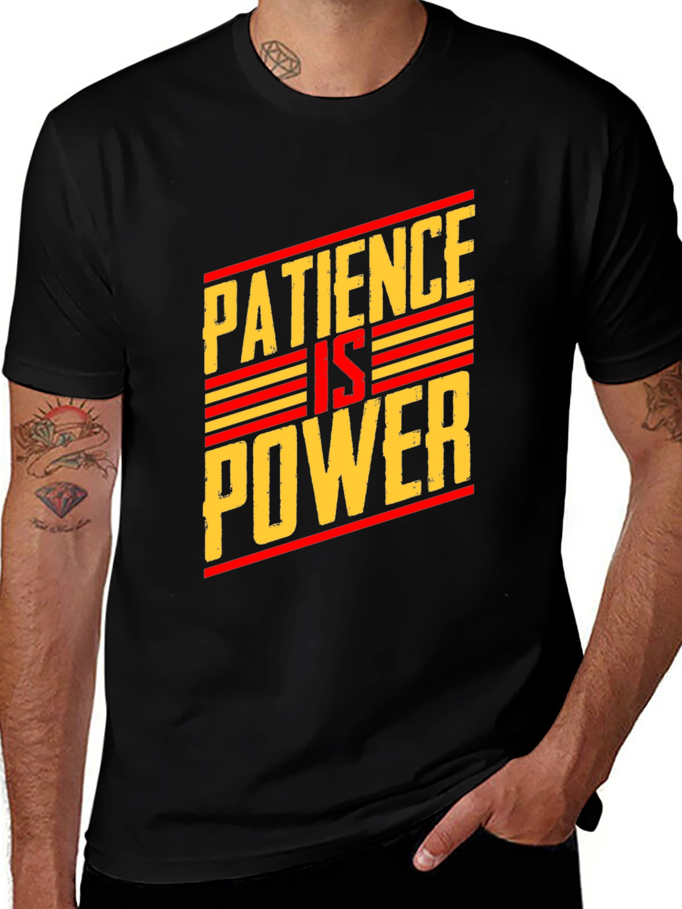 Patience Is Power Graphic T-Shirt - Black