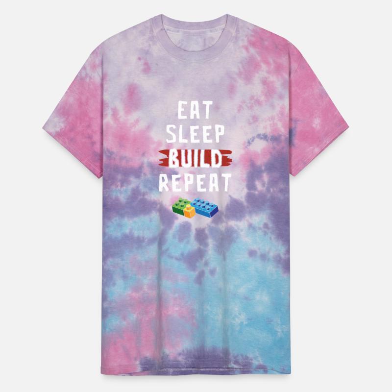 Funny Eat Sleep Build Repeat Building Blocks Men