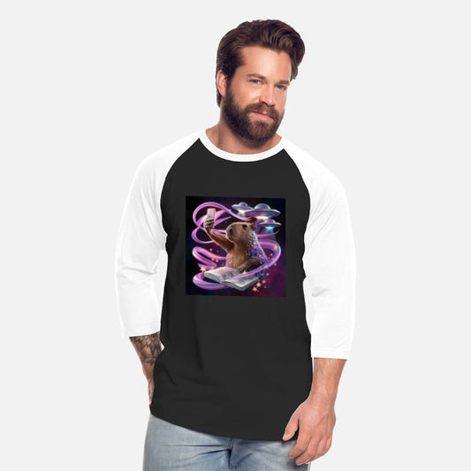Funny Graphic Tee Capybara Selfie with UFOs Weird