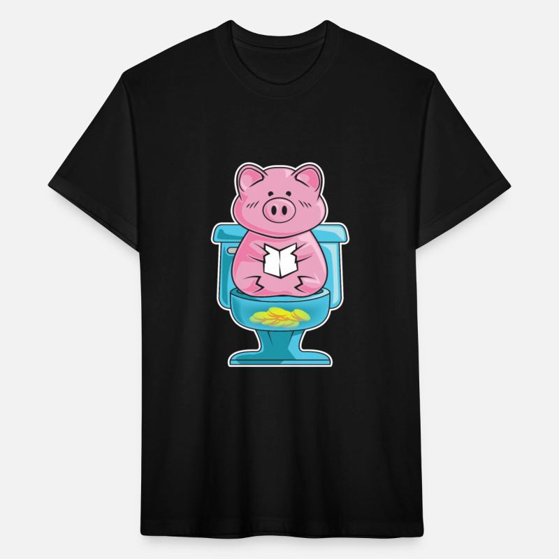 Funny Pig On Toilet Piggy Bank Potty Training Pun