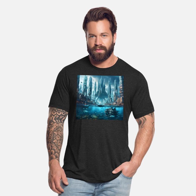 Futuristic Undersea Cityscape Water City See Coast