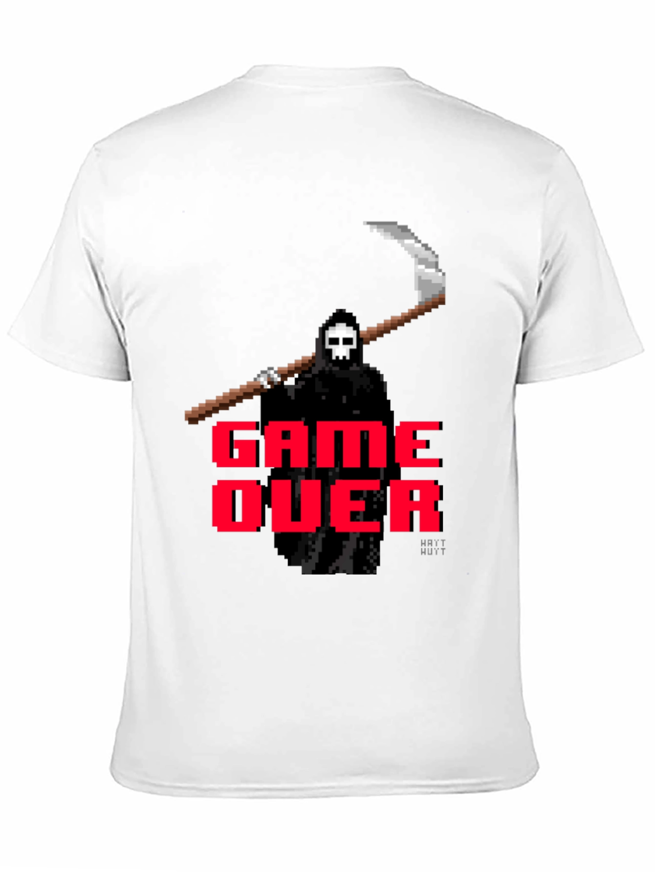 Game Over Grim Reaper Pixel Art T-Shirt - Black