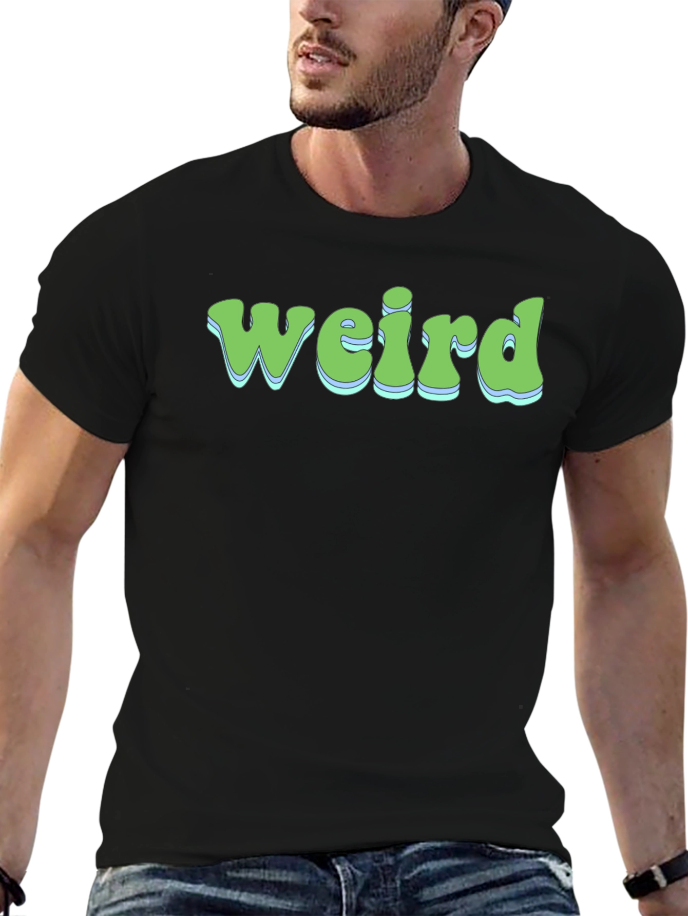 Weird Graphic Print Crew Neck T-Shirt