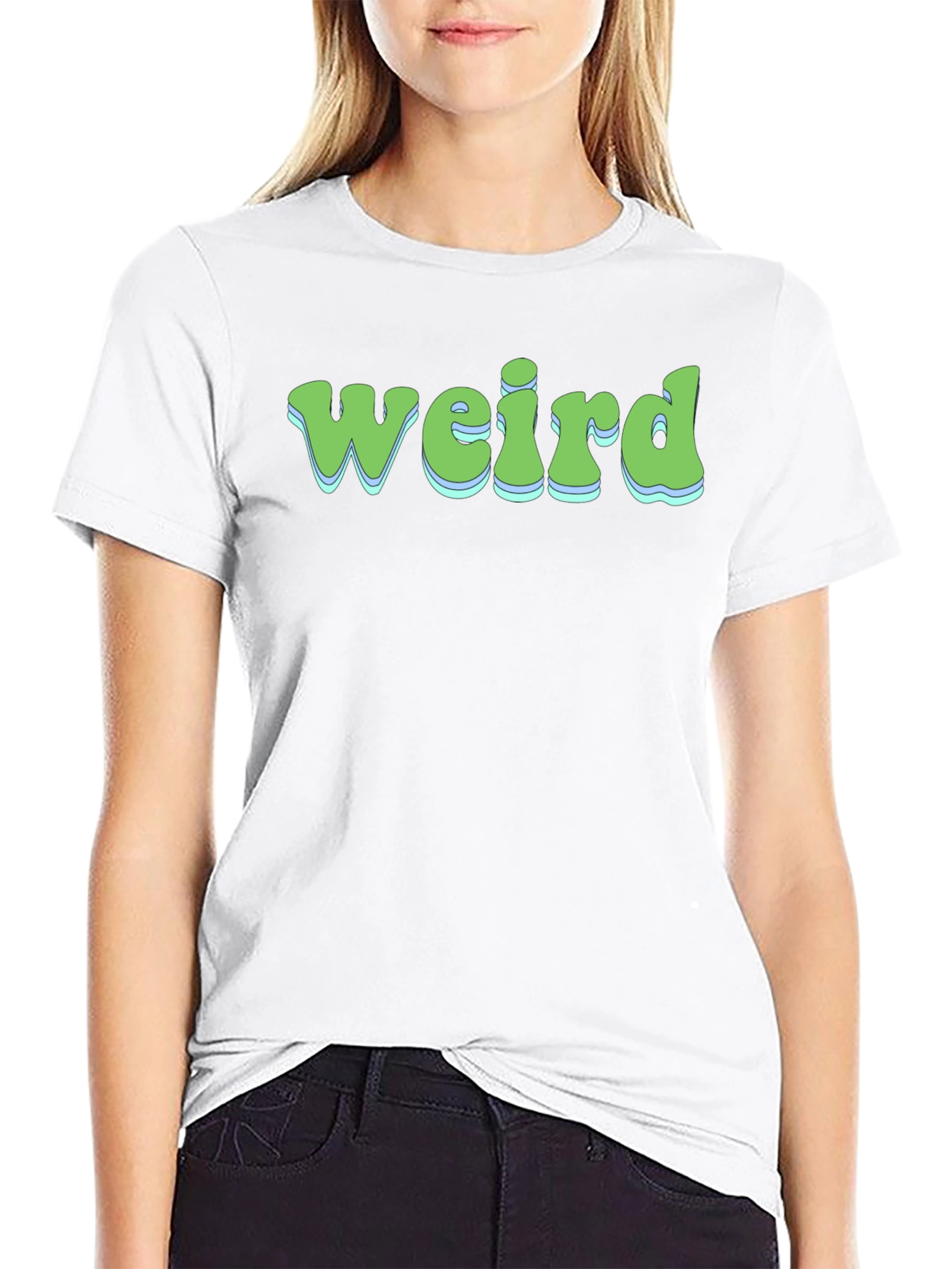 Weird Graphic Print Crew Neck T-Shirt