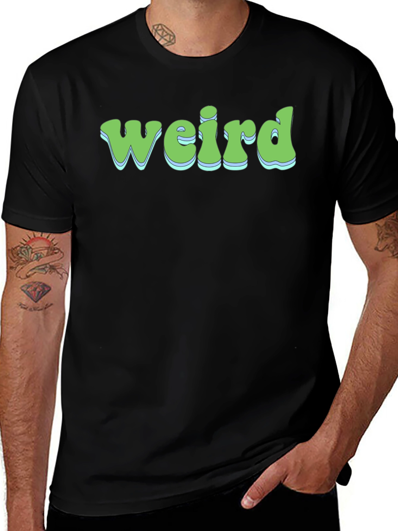 Weird Graphic Print Crew Neck T-Shirt