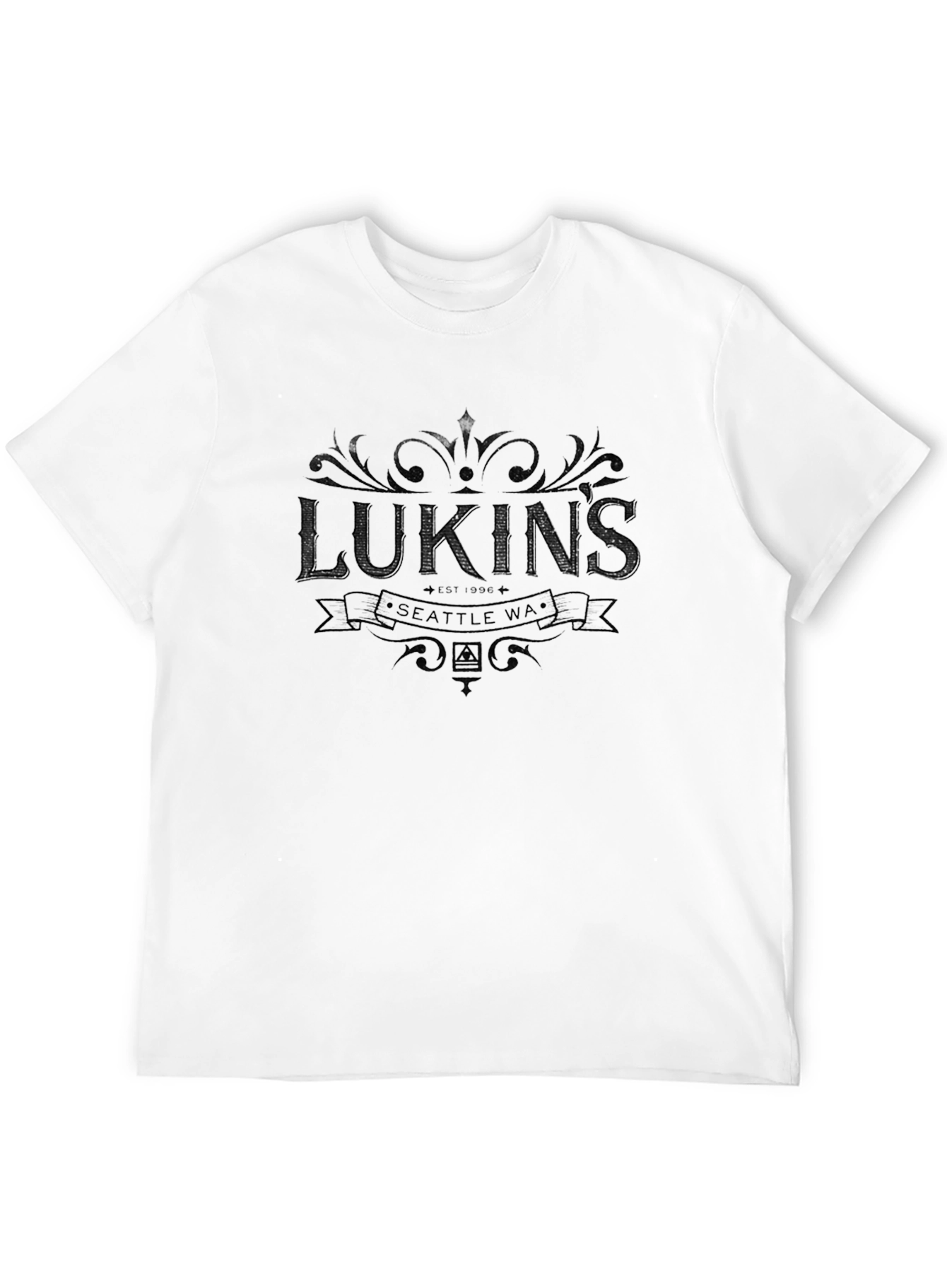 Lukins Est 1986 Black Graphic T-Shirt