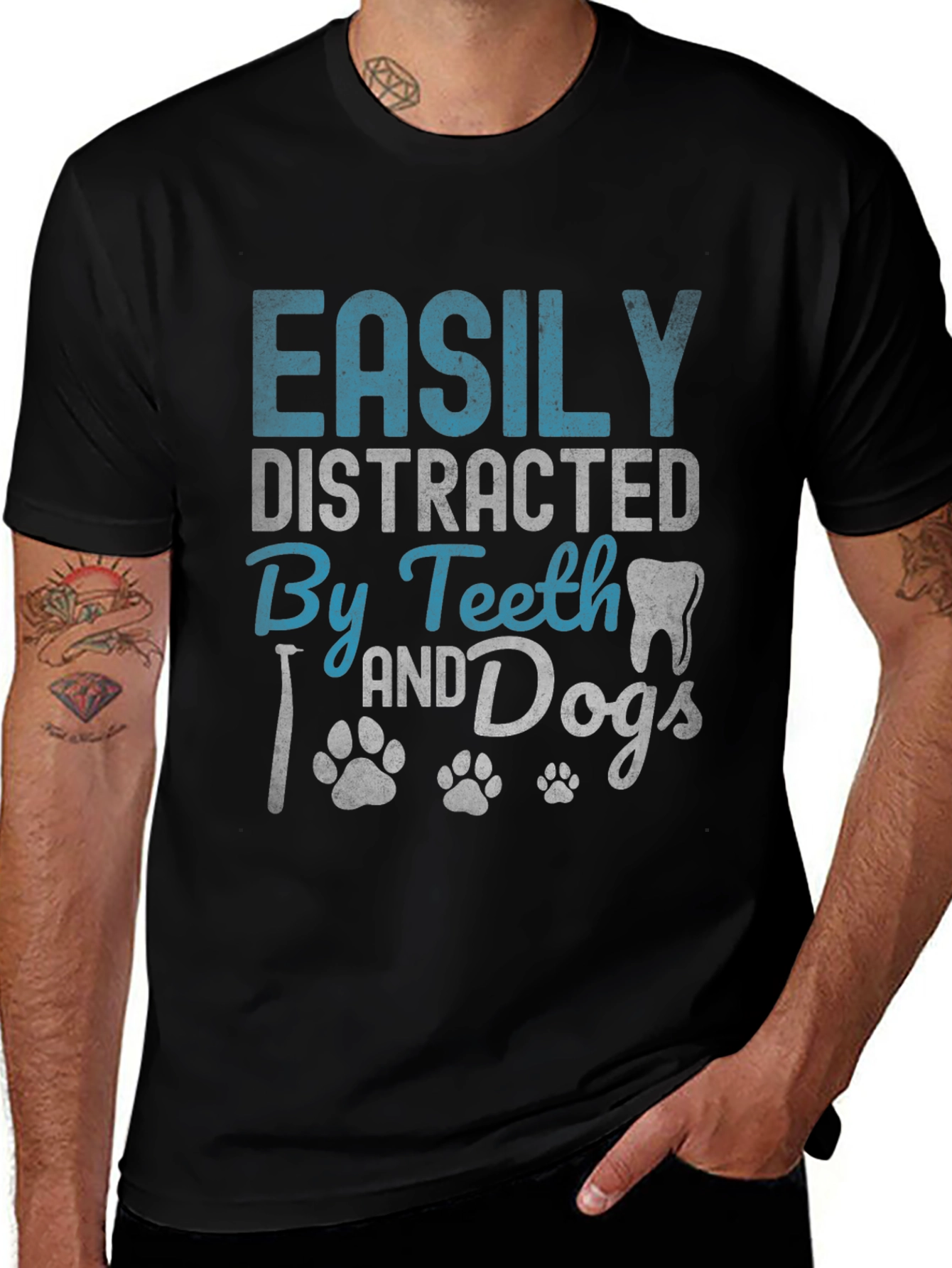 Easily Distracted by Teeth and Dogs T-Shirt