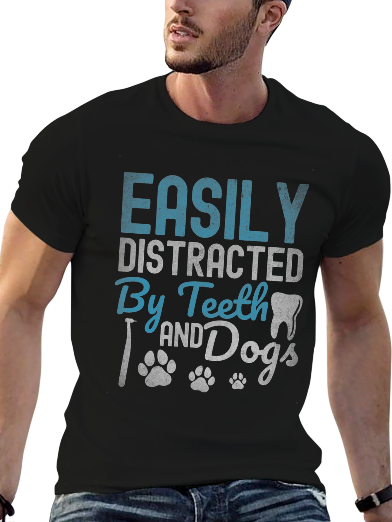 Easily Distracted by Teeth and Dogs T-Shirt