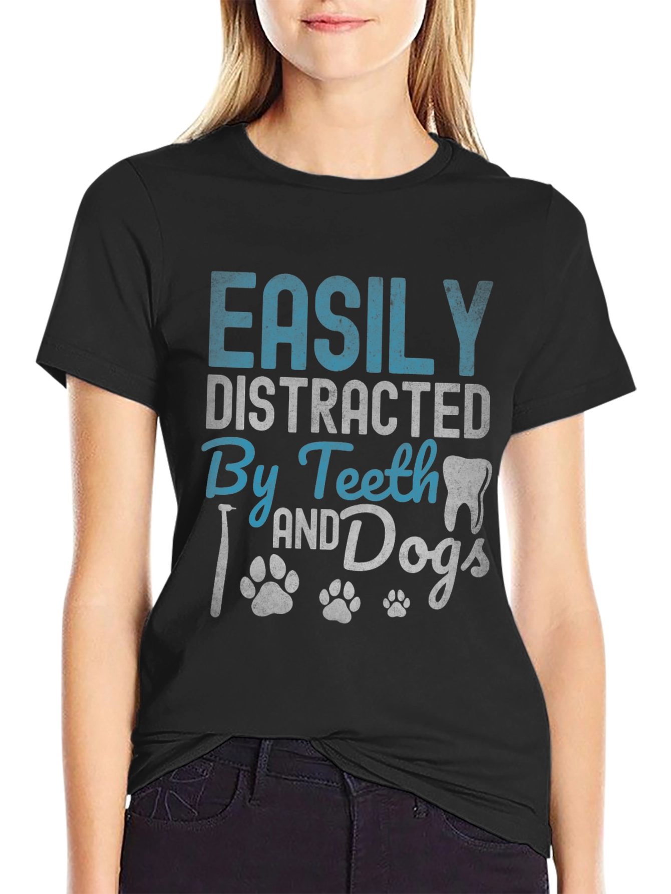 Easily Distracted by Teeth and Dogs T-Shirt