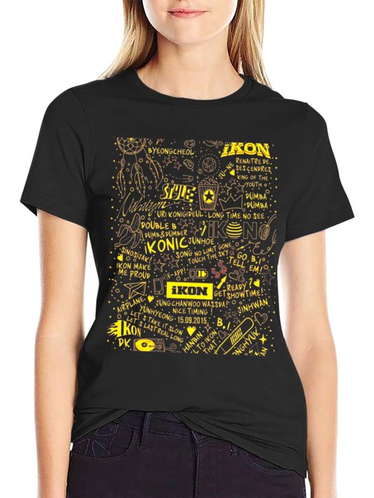 iKON Music Group Graphic Print Black T-Shirt
